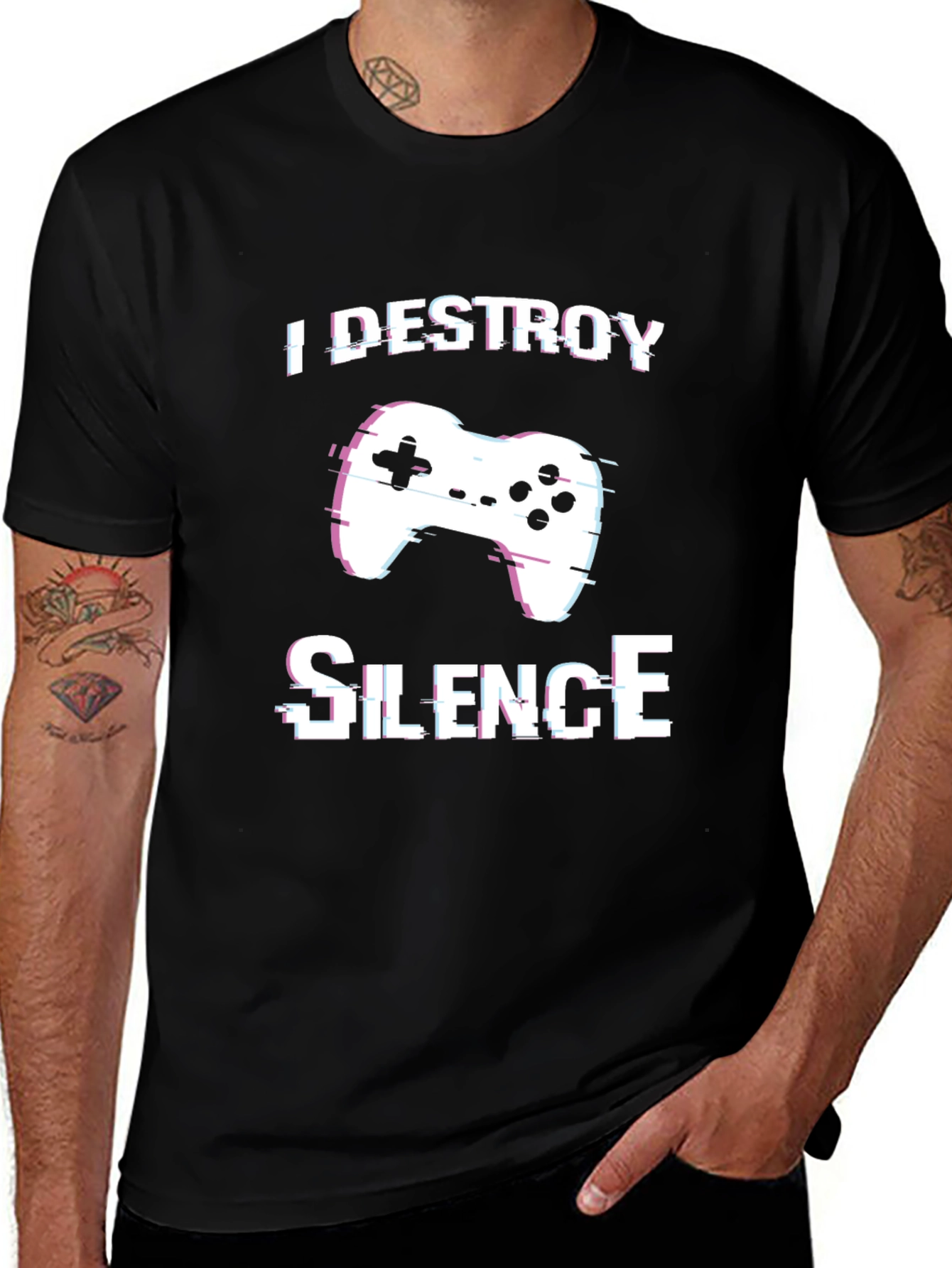 Variant 14 of I Destroy Silence Gamer T-Shirt
