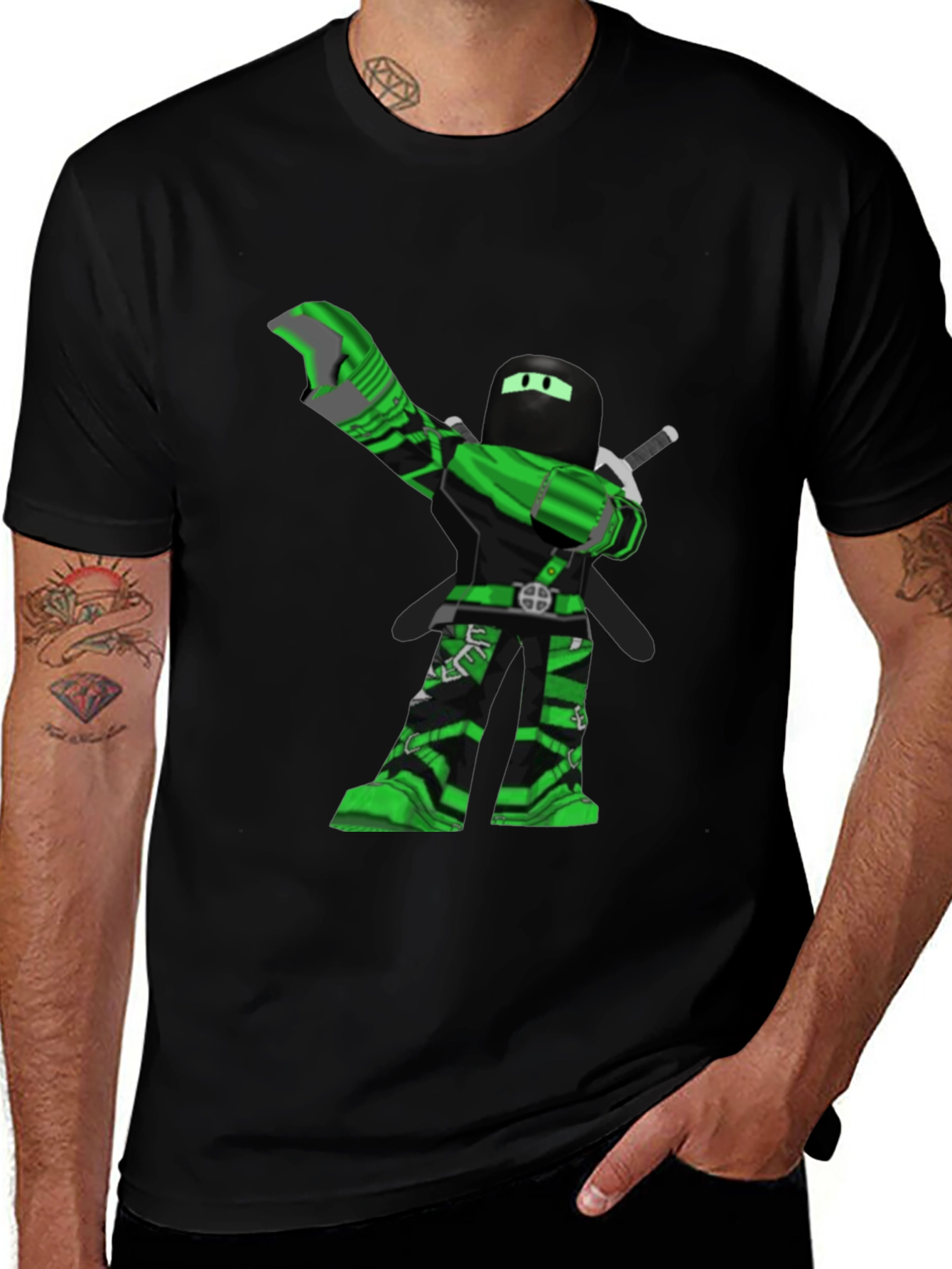 Variant 2 of Gaming Avatar Graphic Tee - Black Cotton Blend
