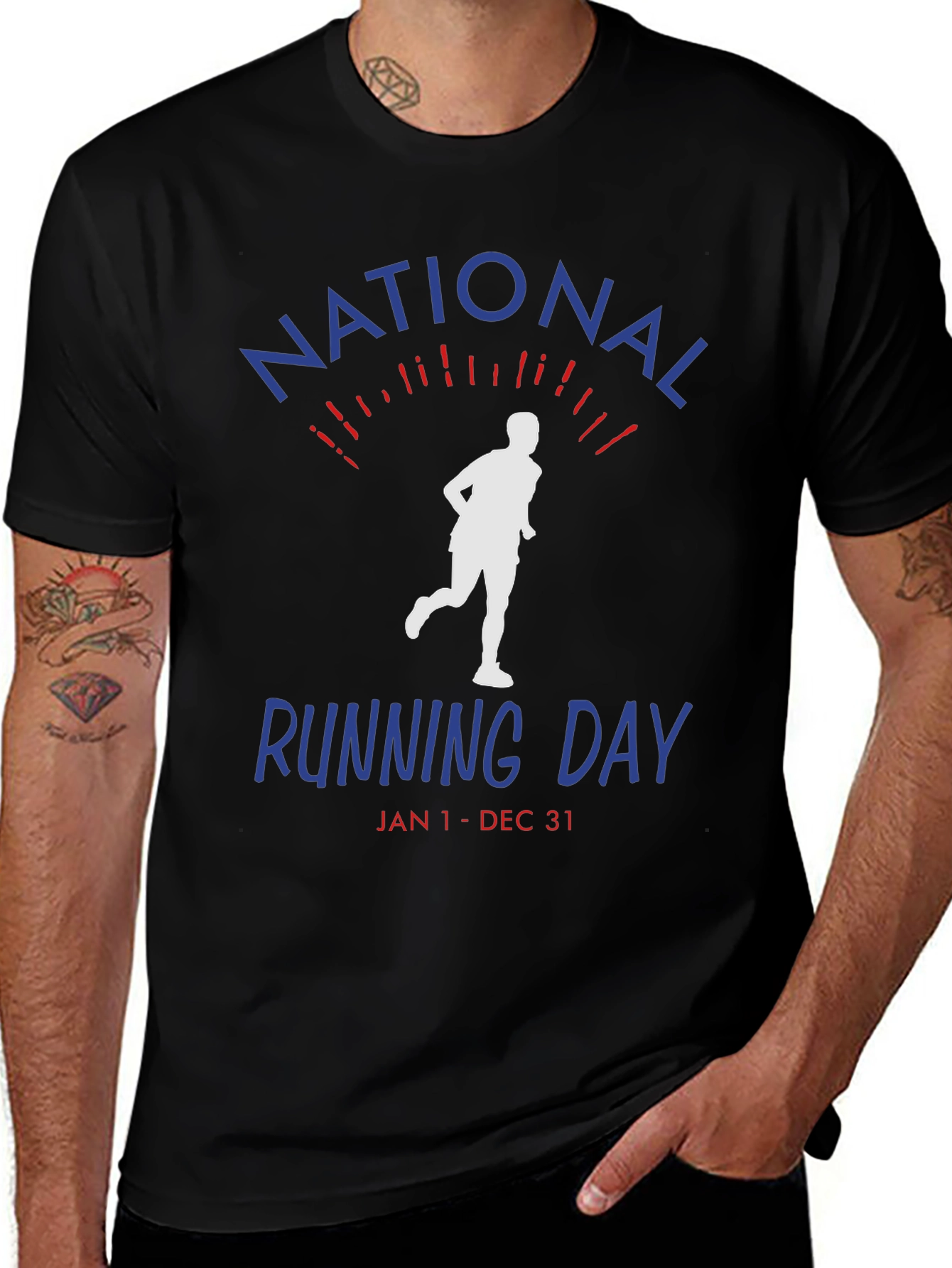 Variant 15 of National Running Day T-Shirt - Jan 1-Dec 31, Unisex
