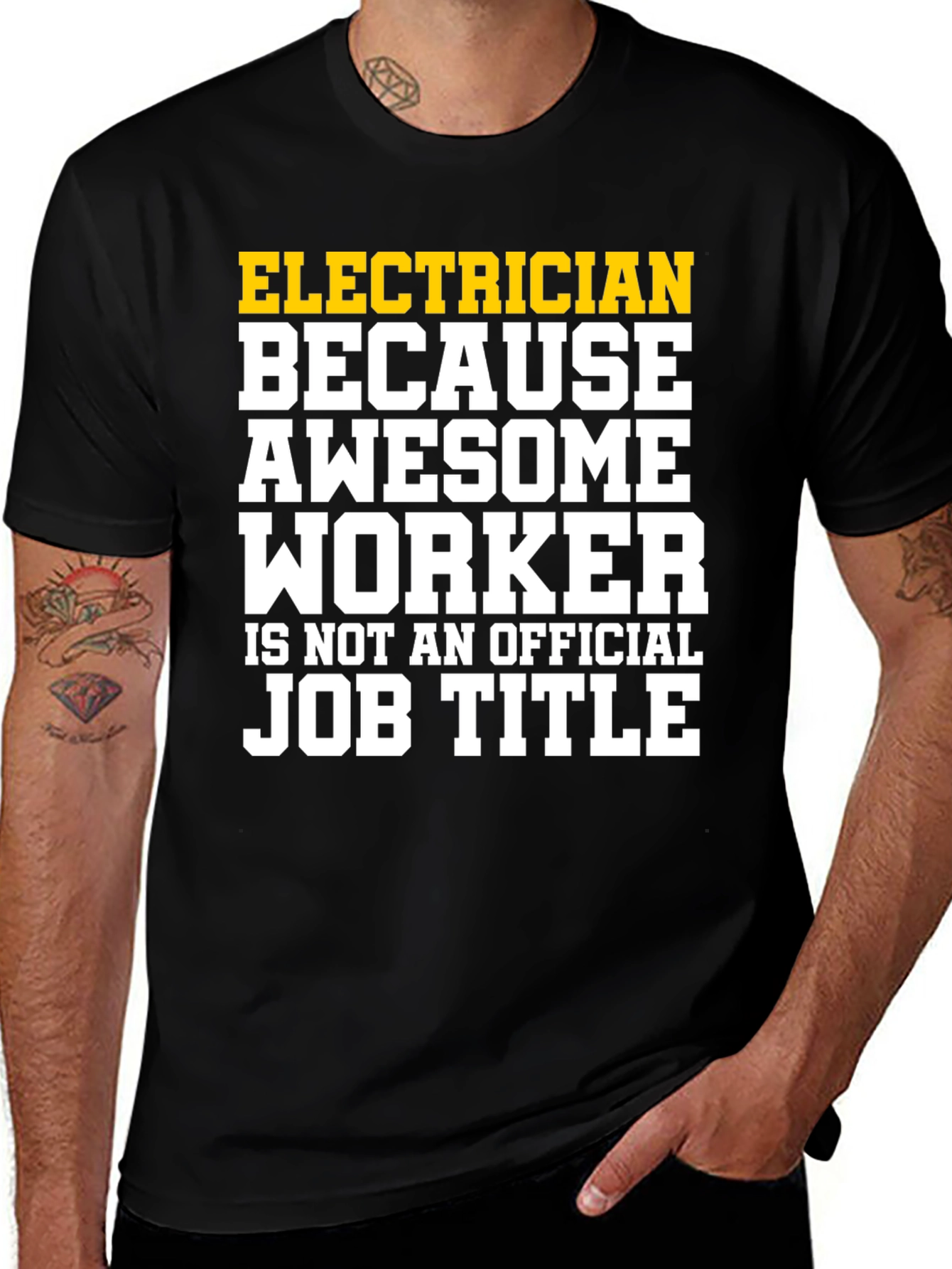 Variant 30 of Electrician Awesome Worker Job Title Graphic T-Shirt