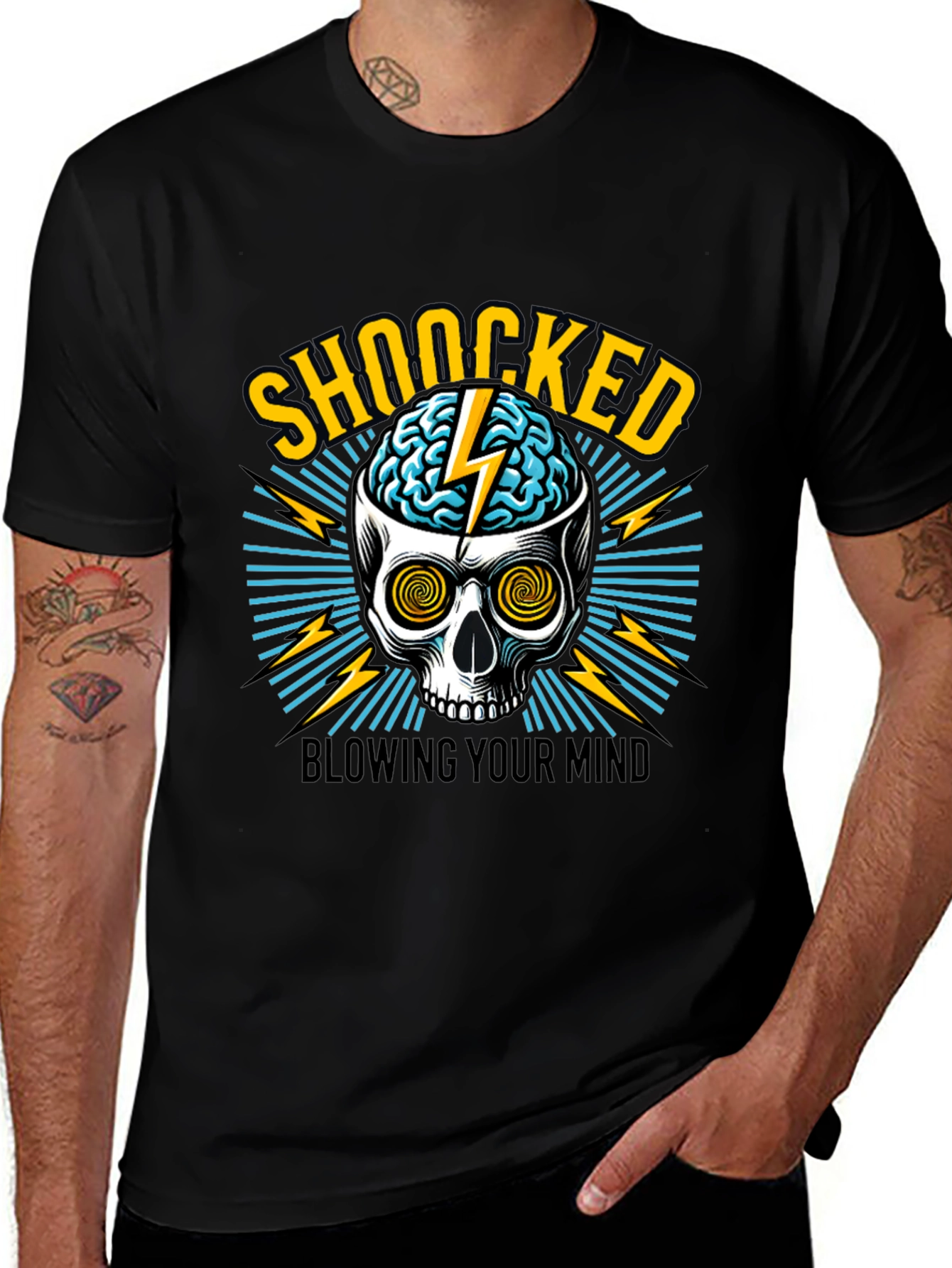 Variant 4 of Shocked Skull Graphic Tee - Blow Your Mind!