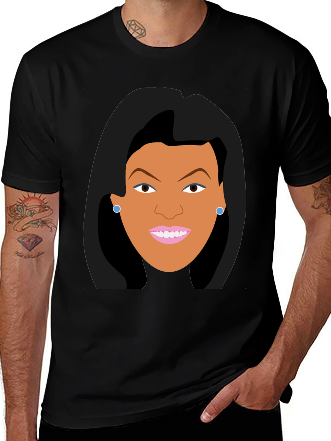 Variant 6 of Michelle Obama Graphic Print Black T-Shirt