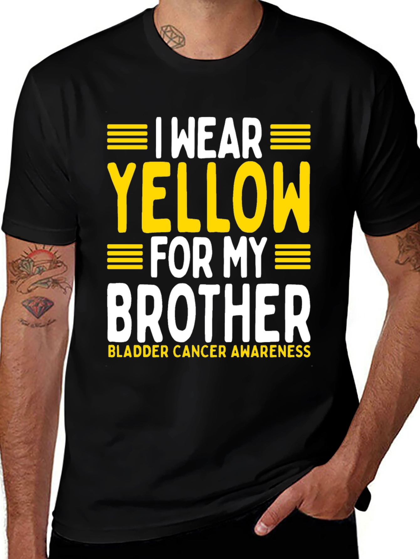 Variant 16 of I Wear Yellow For My Brother T-Shirt Bladder Cancer