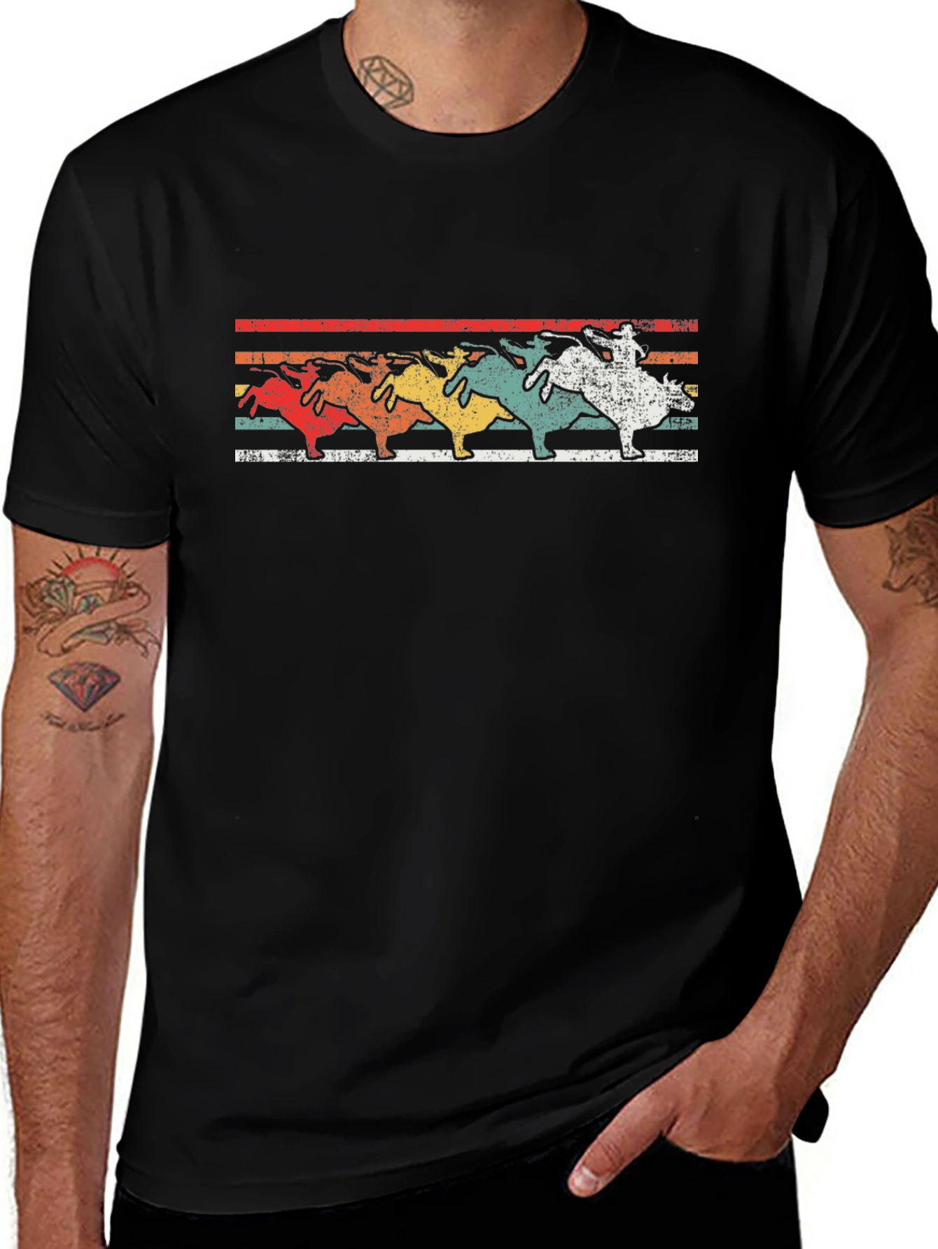 Variant 18 of Vintage Rodeo Bull Riding Graphic T-Shirt