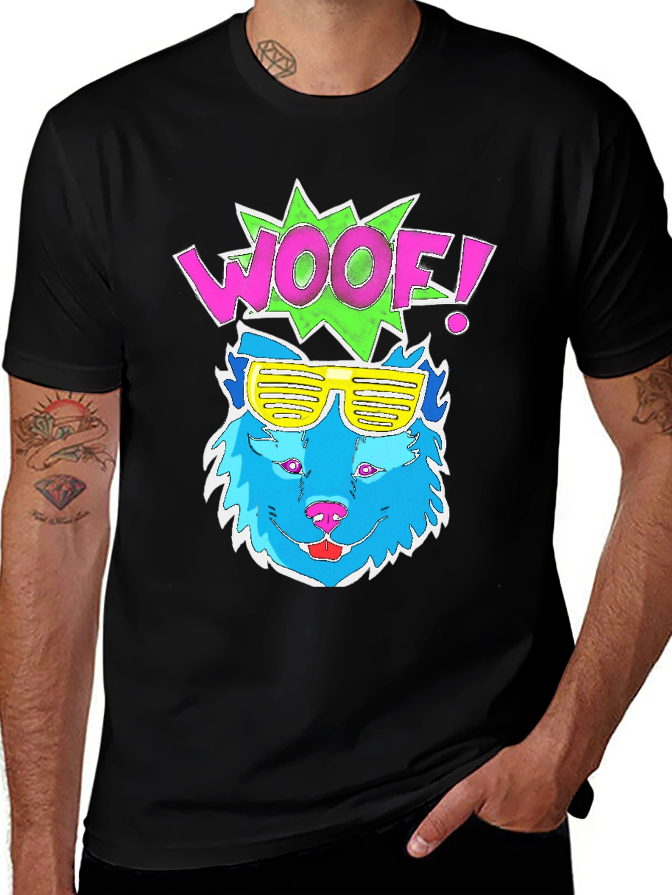 Variant 12 of Woof! Dog Graphic Tee - Cool Shades