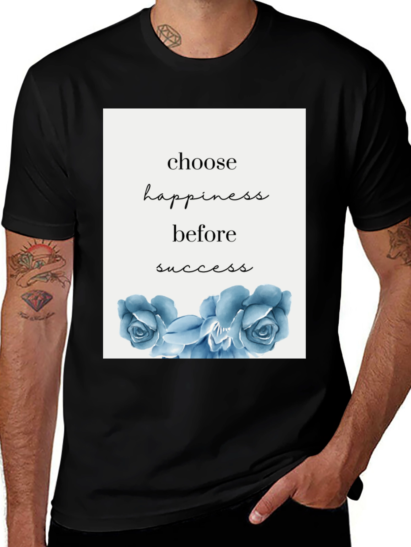 Variant 19 of Choose Happiness Graphic T-Shirt - Black