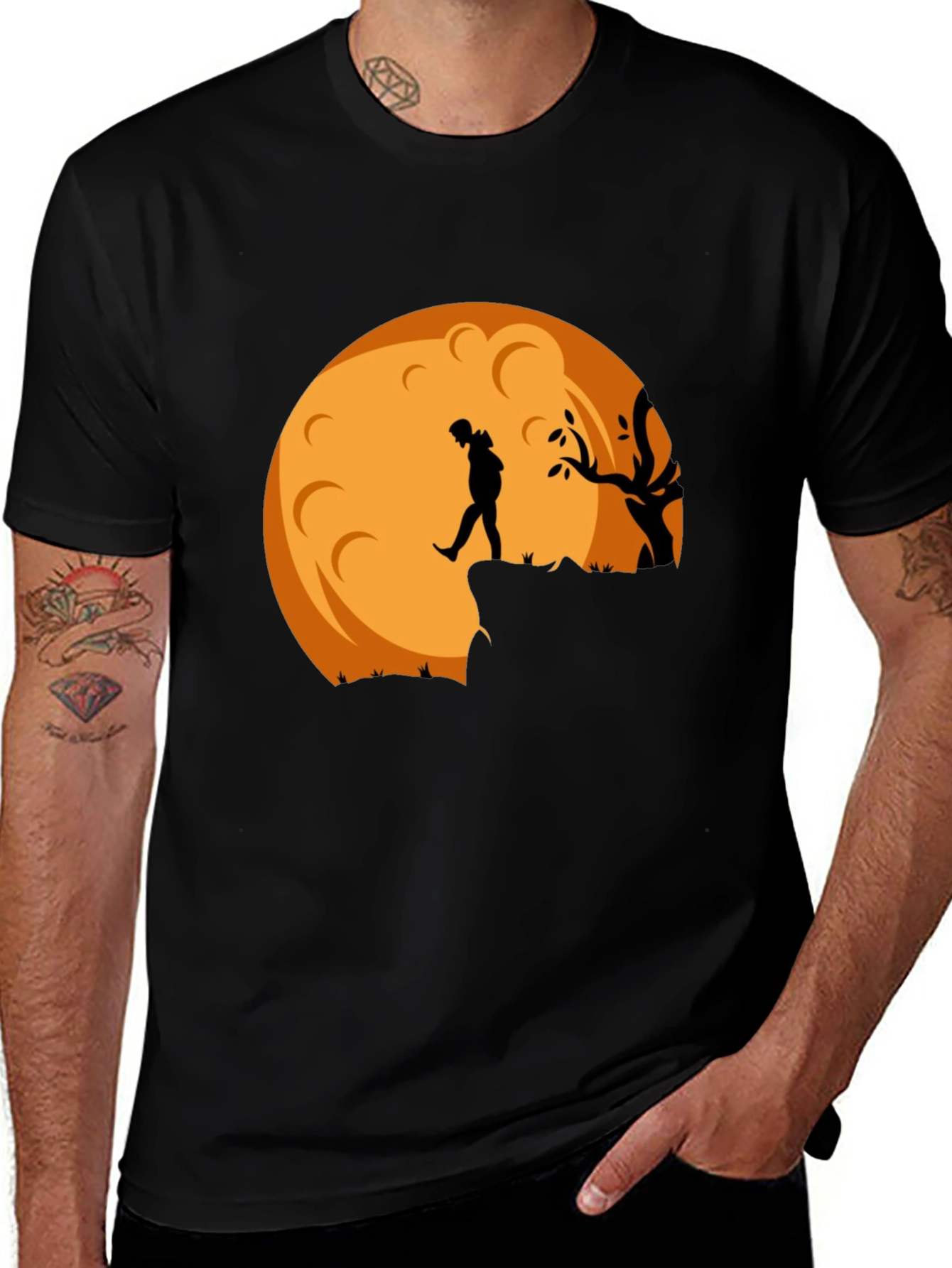 Halloween Moon Walker Black T-Shirt