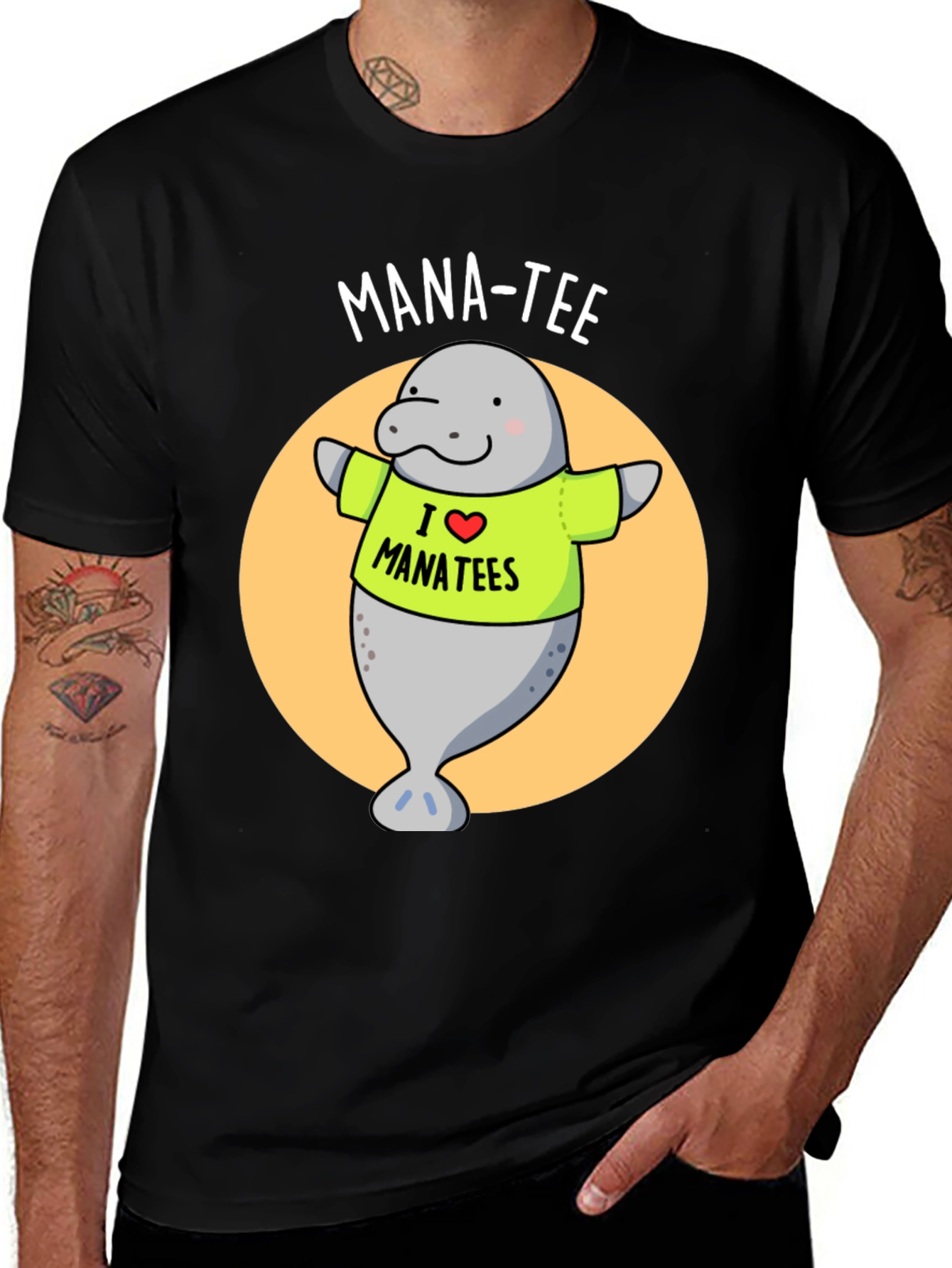 Variant 23 of Mana-Tee Shirt: I Love Manatees Graphic Tee