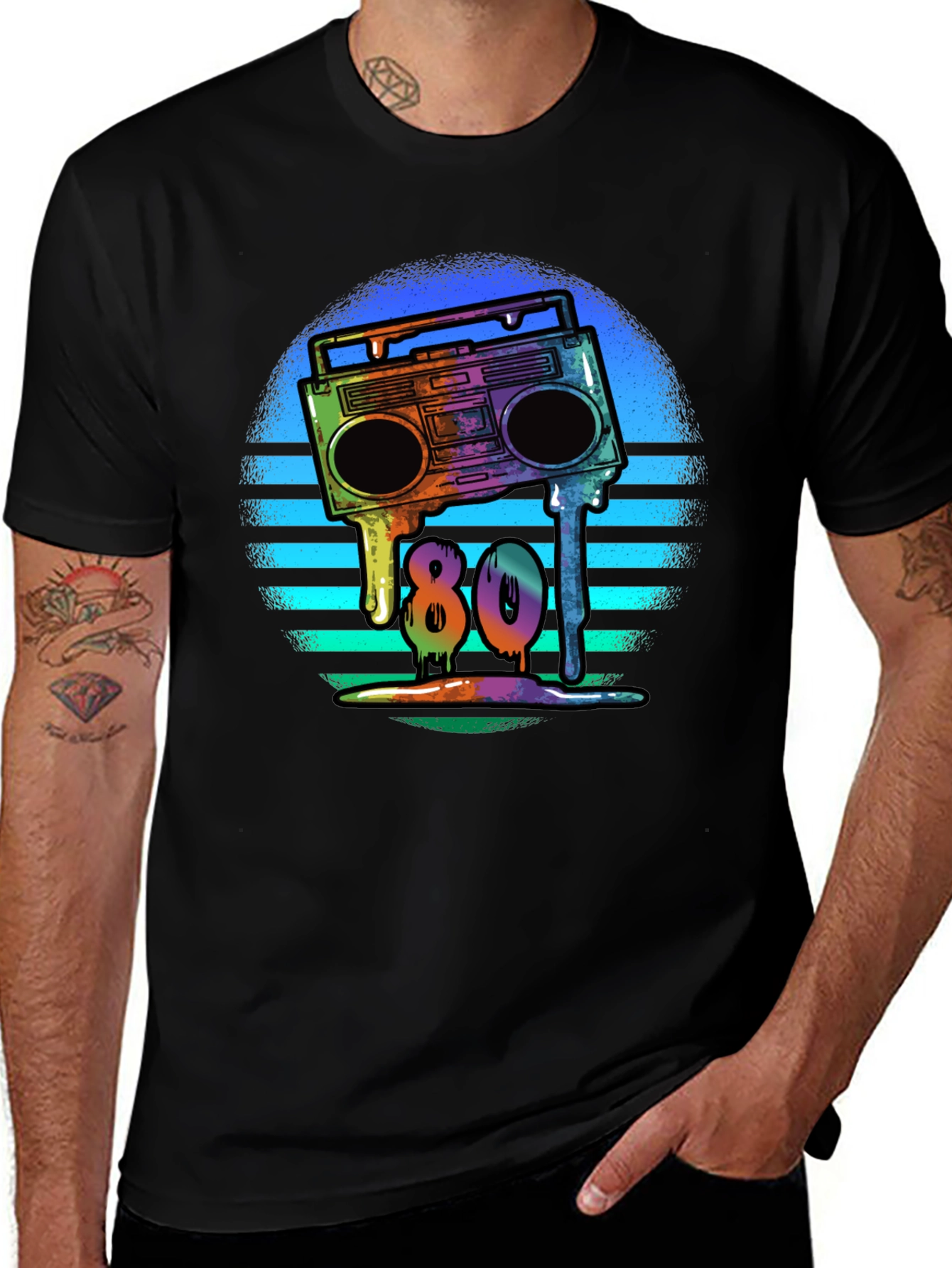 Variant 21 of Retro 80s Boombox T-Shirt - Meltdown Design
