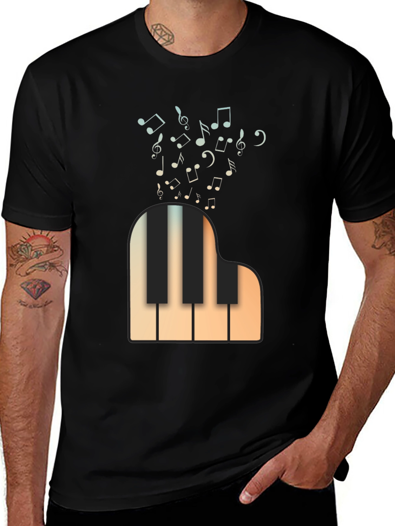 Variant 5 of Musical Piano T-Shirt - Classic Design