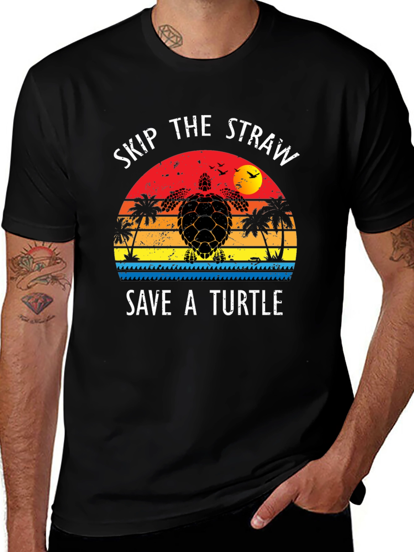 Variant 23 of Skip the Straw Save a Turtle Graphic Tee