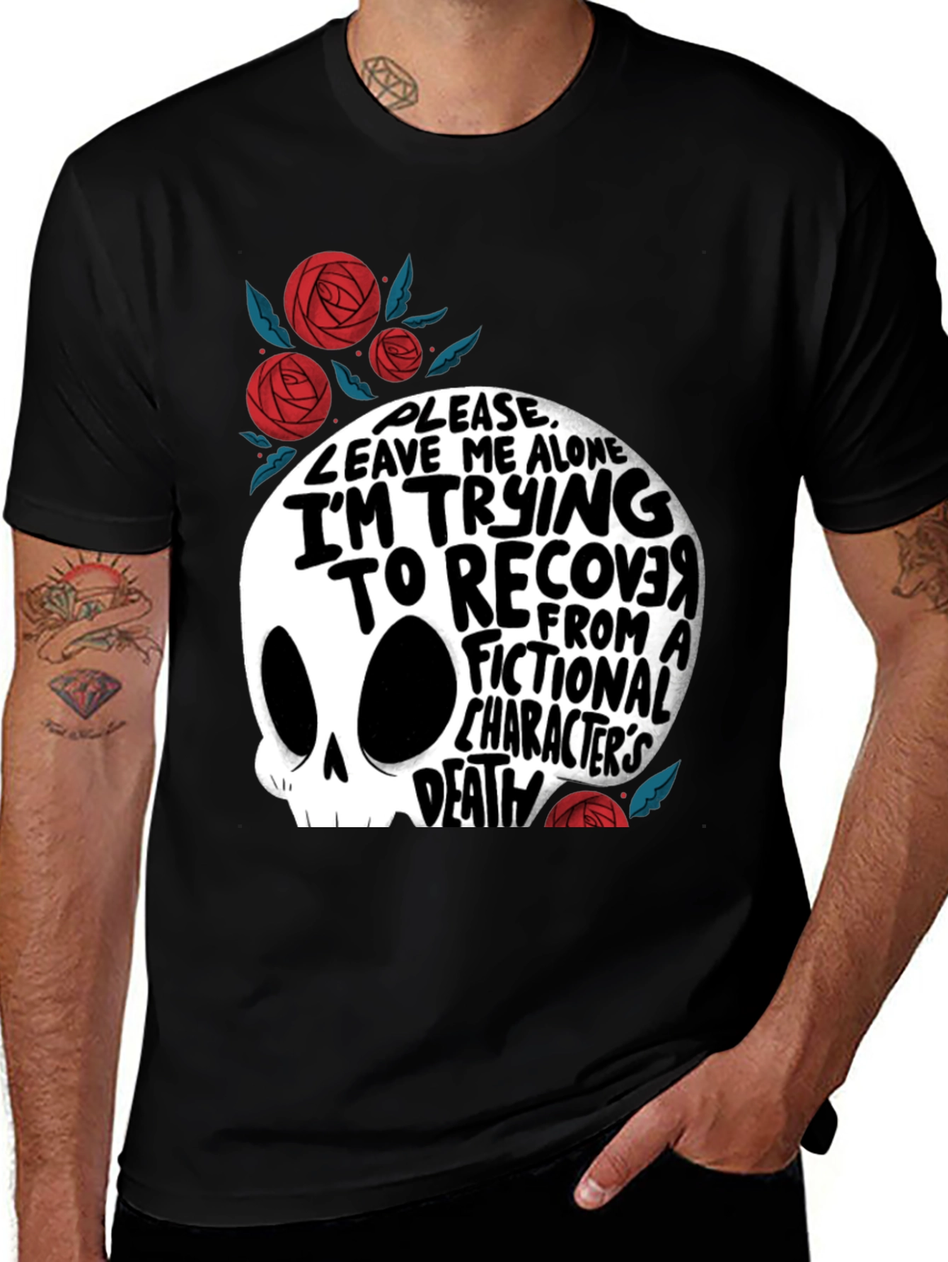 Fictional Character Death Skull Graphic T-Shirt