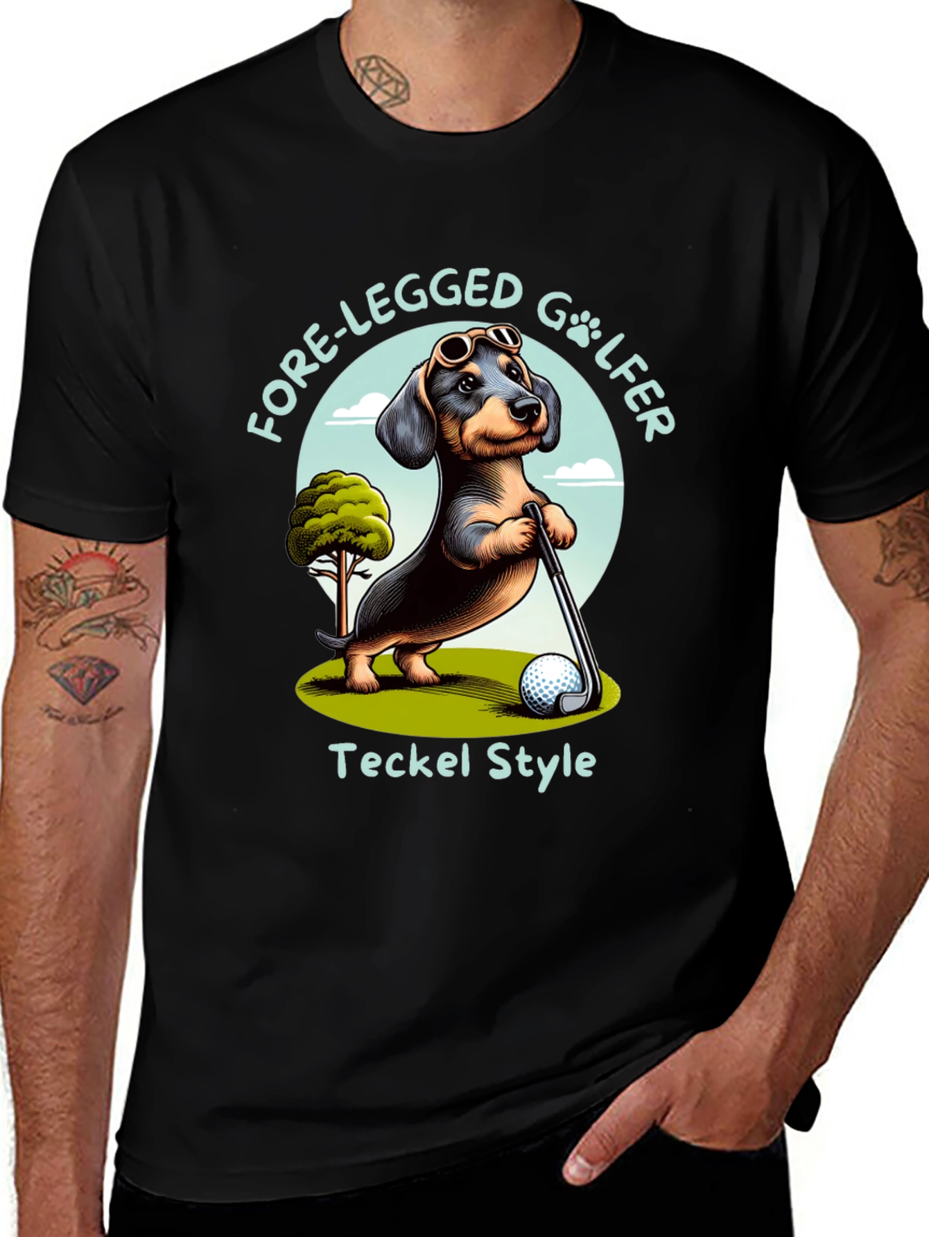 Variant 18 of Teckel Style Golfer Tee