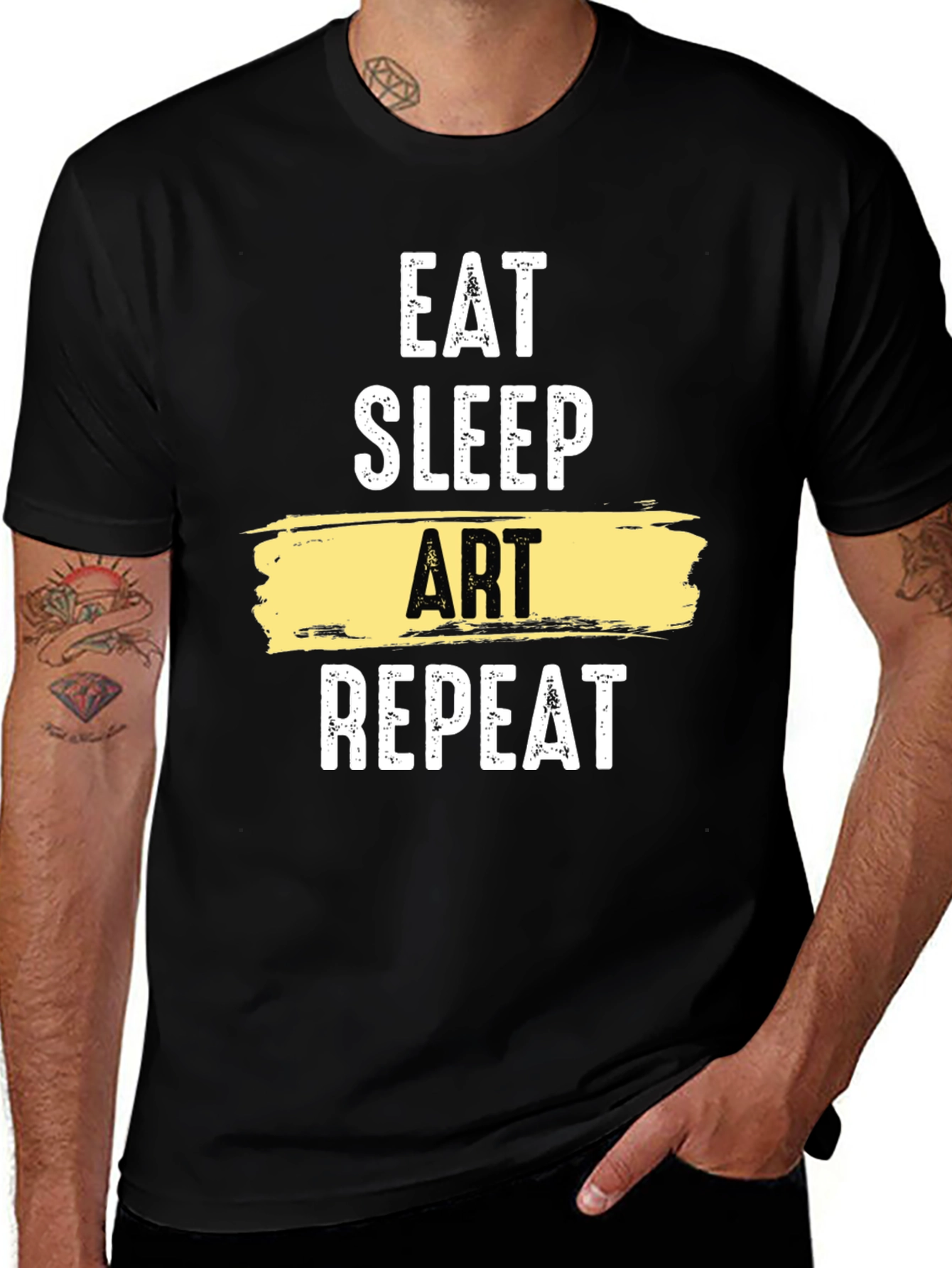 Variant 17 of Eat Sleep Art Repeat Graphic T-Shirt - Artistic Lifestyle Tee