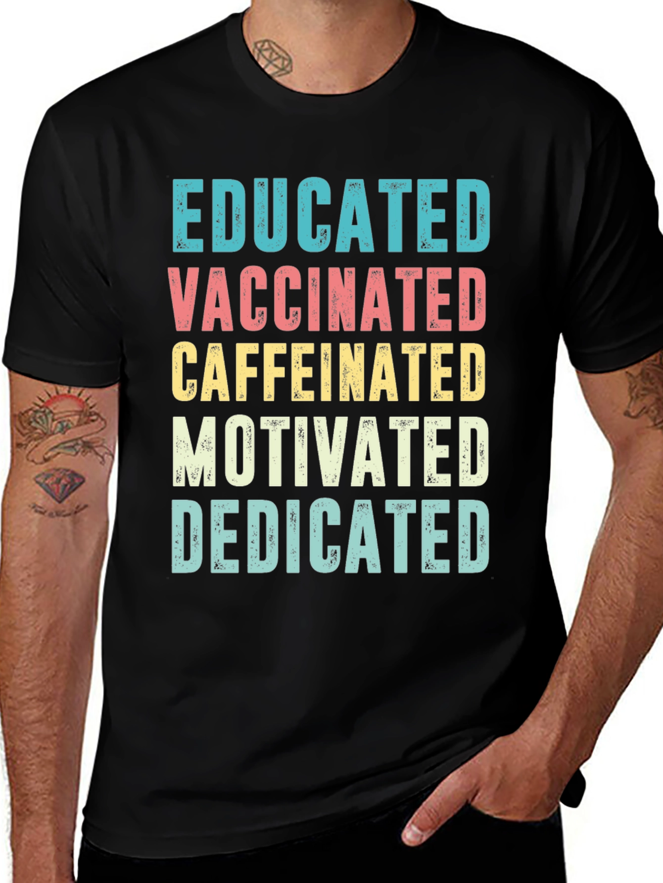 Educated Vaccinated Caffeinated Tee
