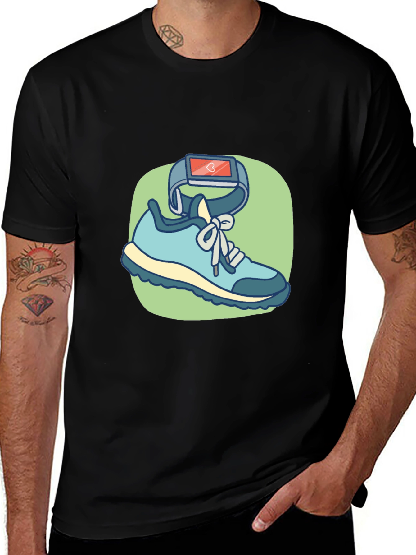 Variant 13 of Running Shoe & Fitness Tracker Graphic Tee