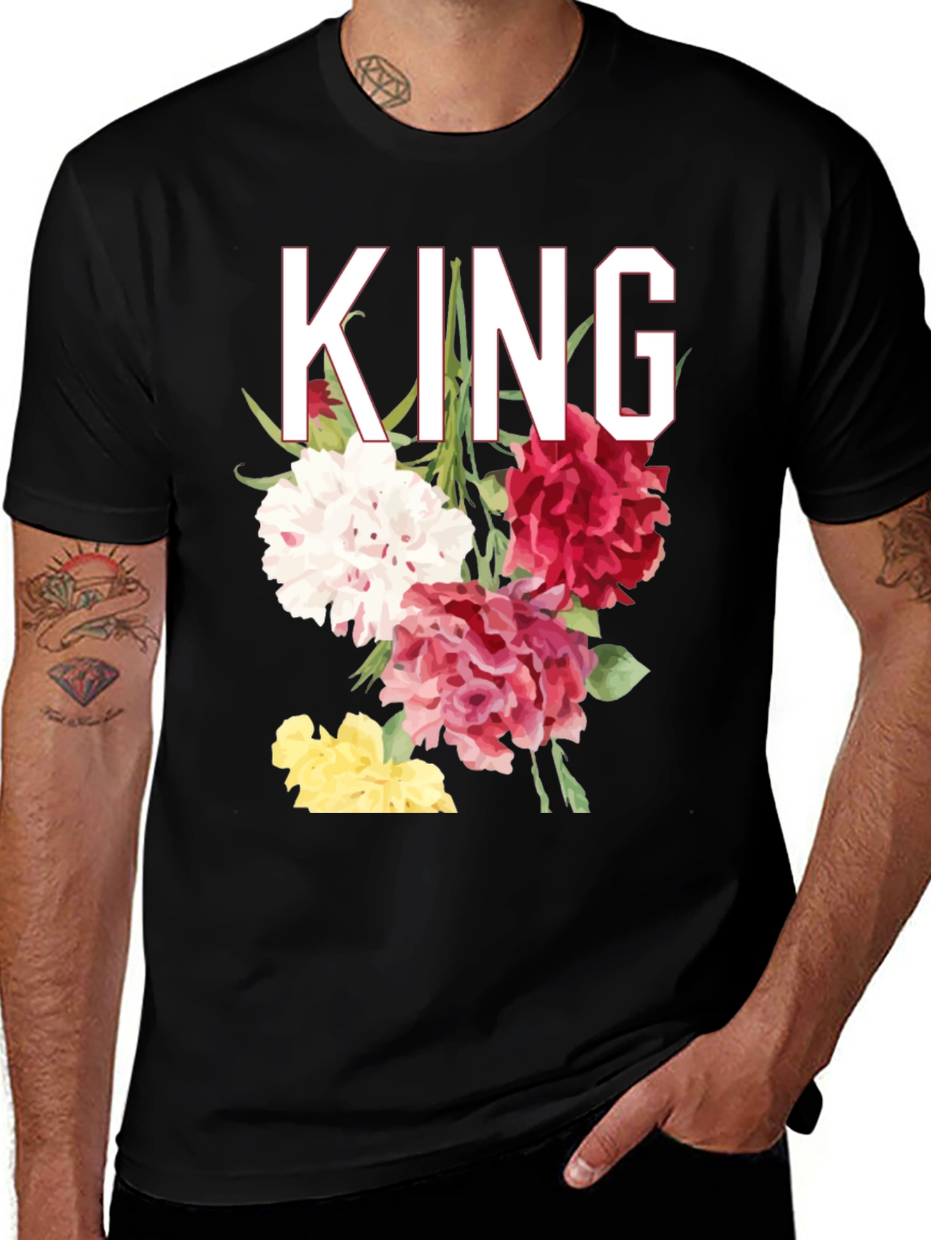 Variant 7 of Floral King Graphic T-Shirt - Stylish Men's Tee