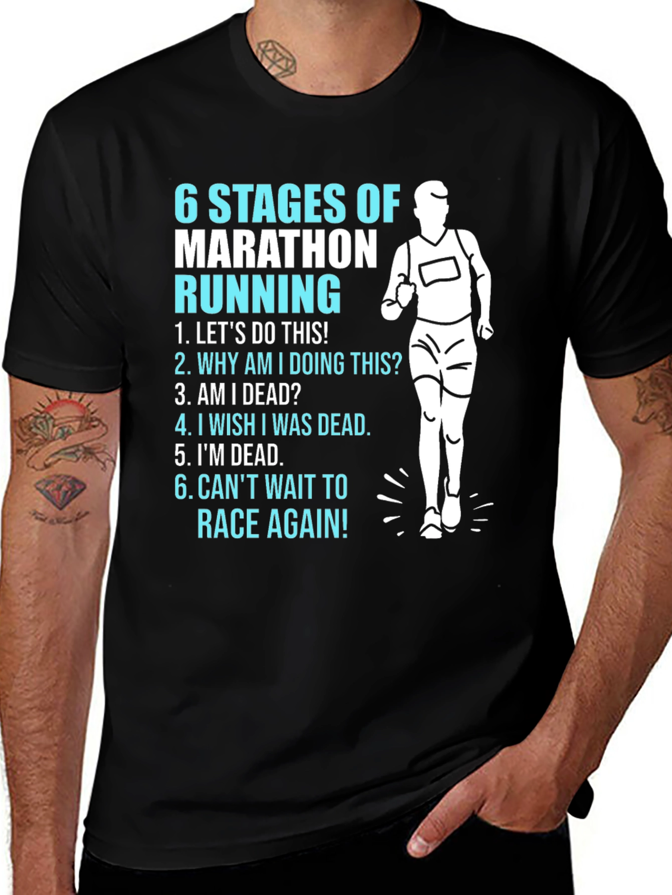 Marathon Running Stages Graphic Tee