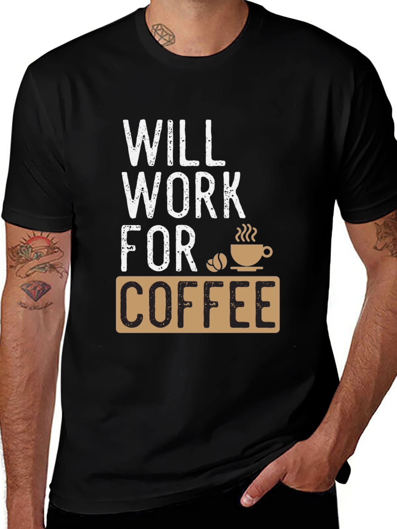 Variant 16 of Will Work for Coffee Graphic T-Shirt