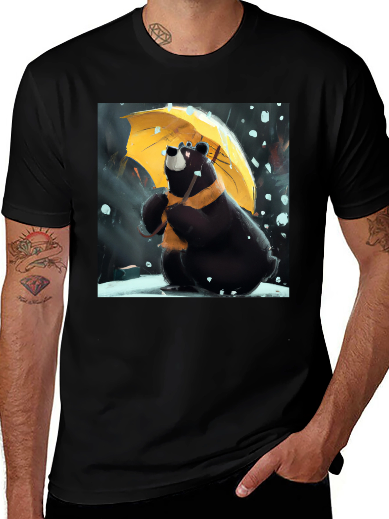 Variant 7 of Bear in Rain T-Shirt