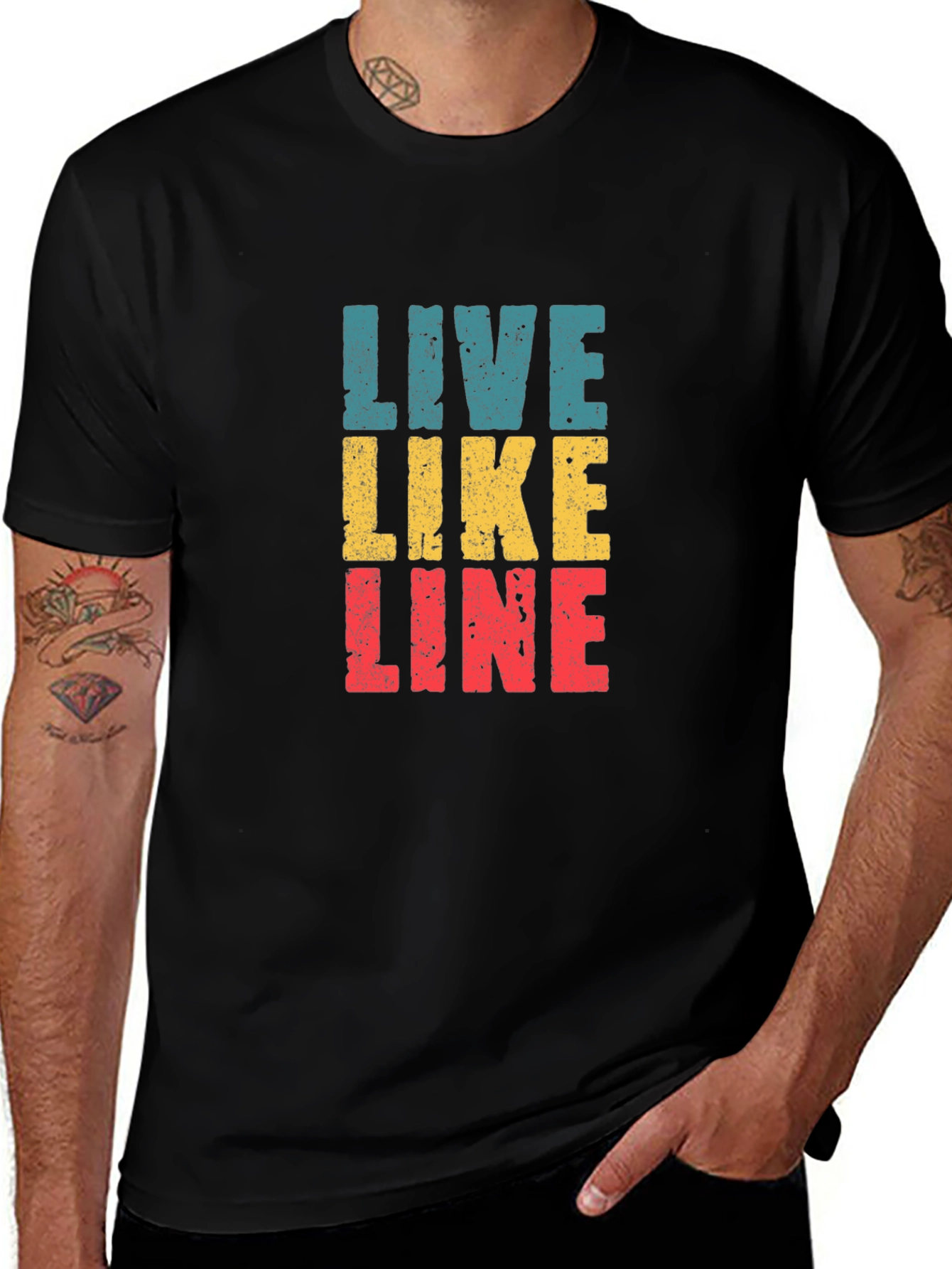 Variant 15 of Live Like Line - Retro Style Men's T-Shirt