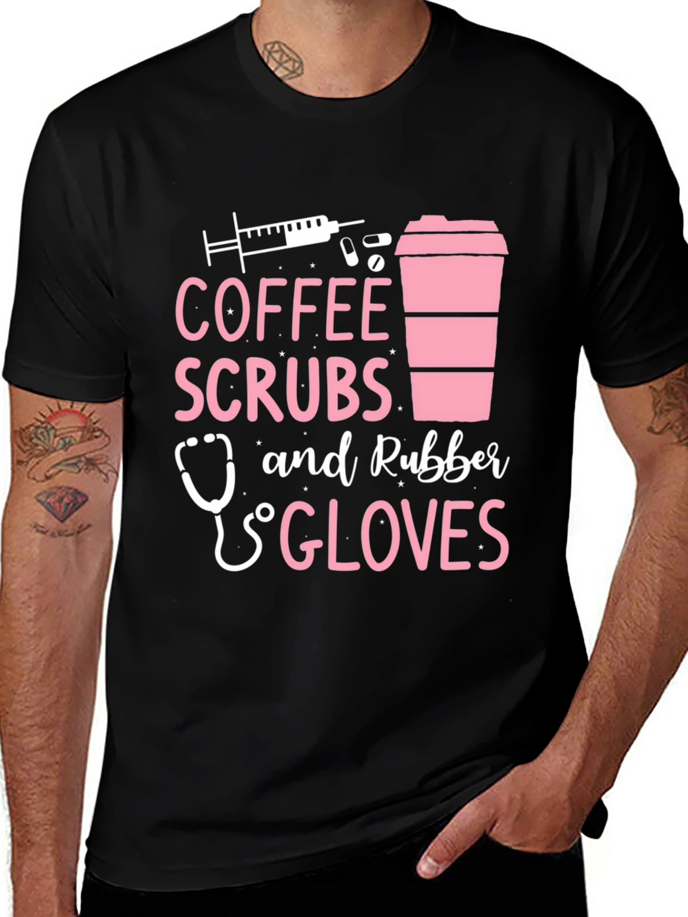 Variant 14 of Coffee Scrubs & Rubber Gloves Graphic Tee