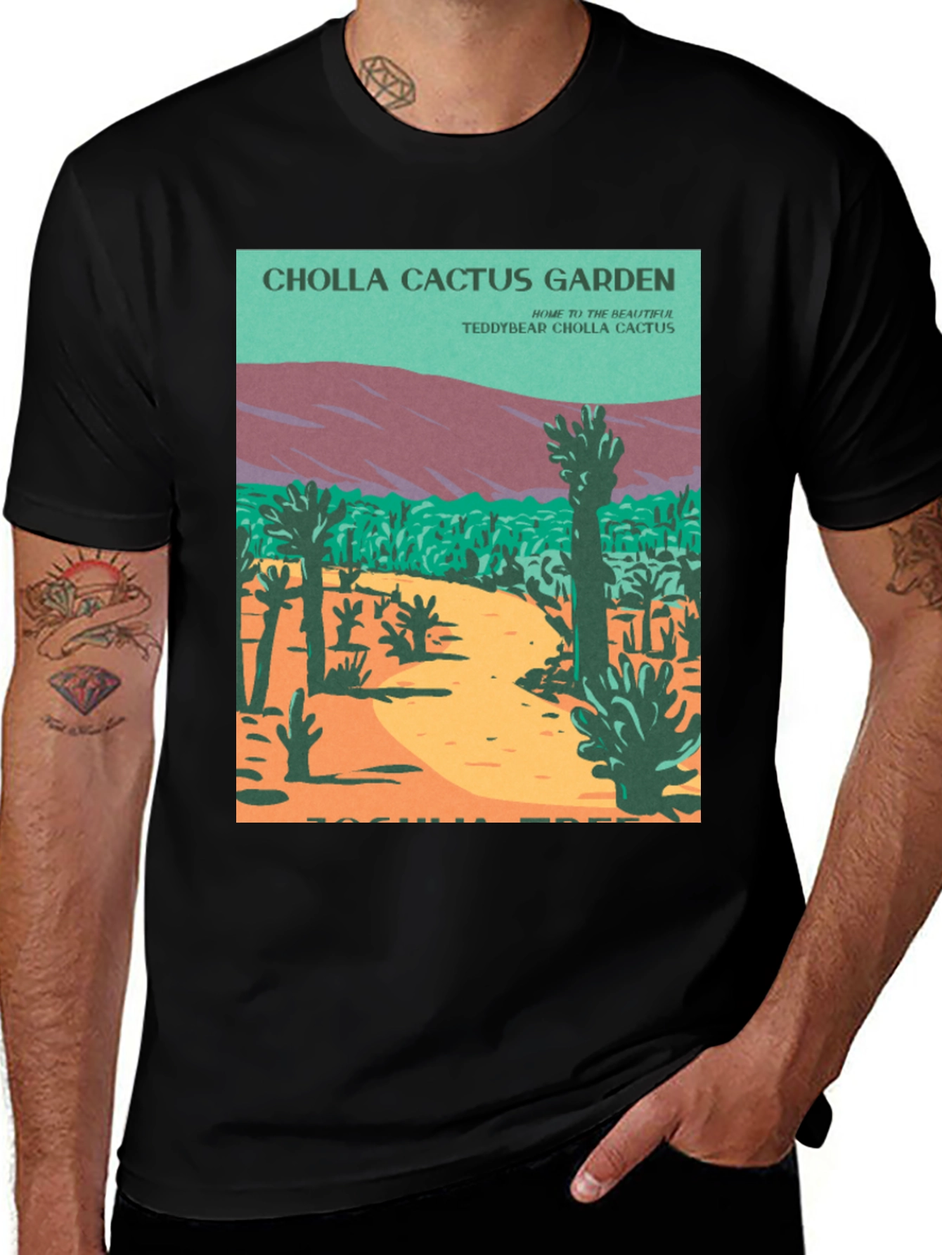 Black Cholla Cactus Garden Graphic Tee main image