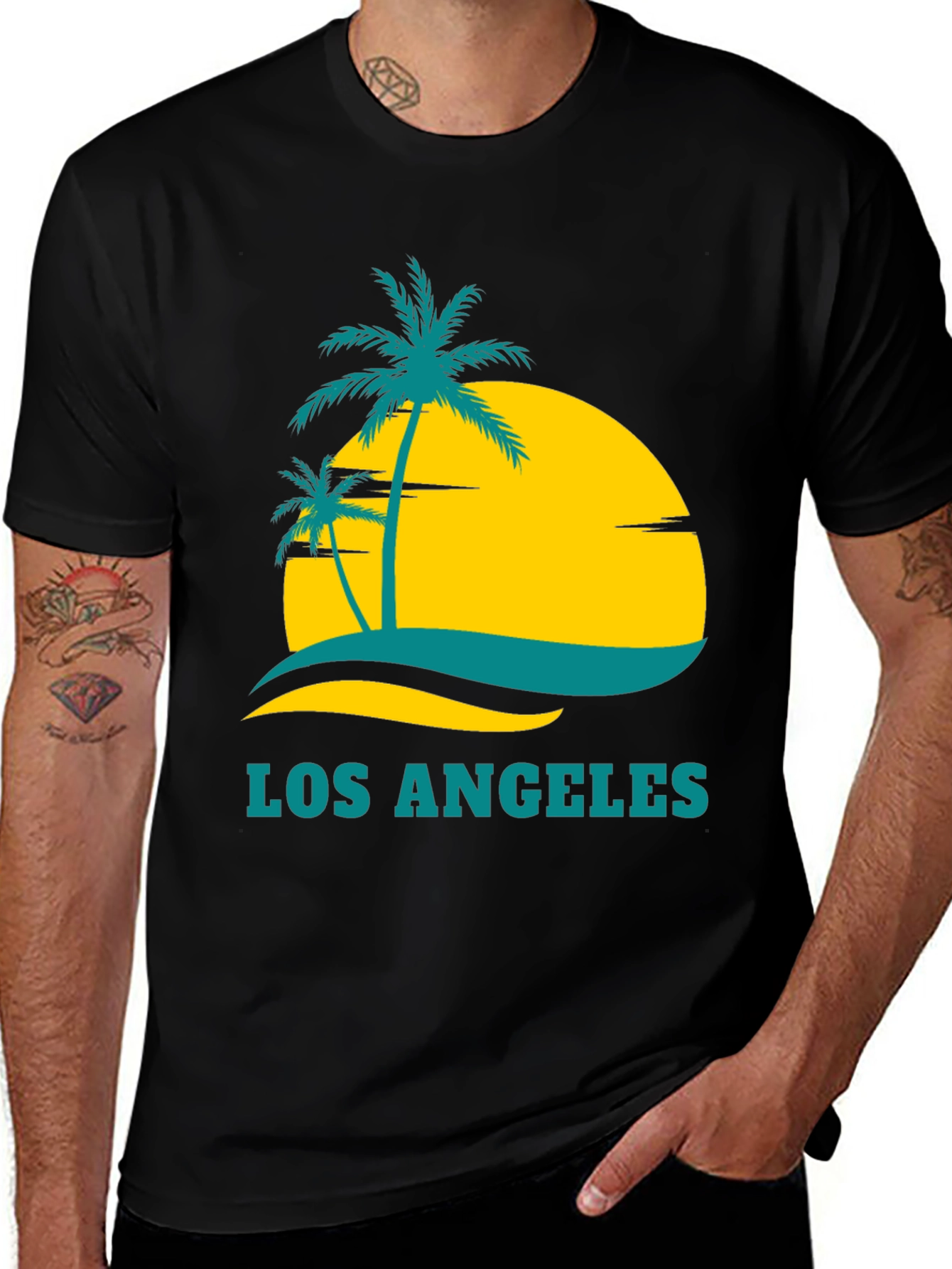 Variant 14 of Los Angeles Palm Tee - Tropical Graphic T-Shirt