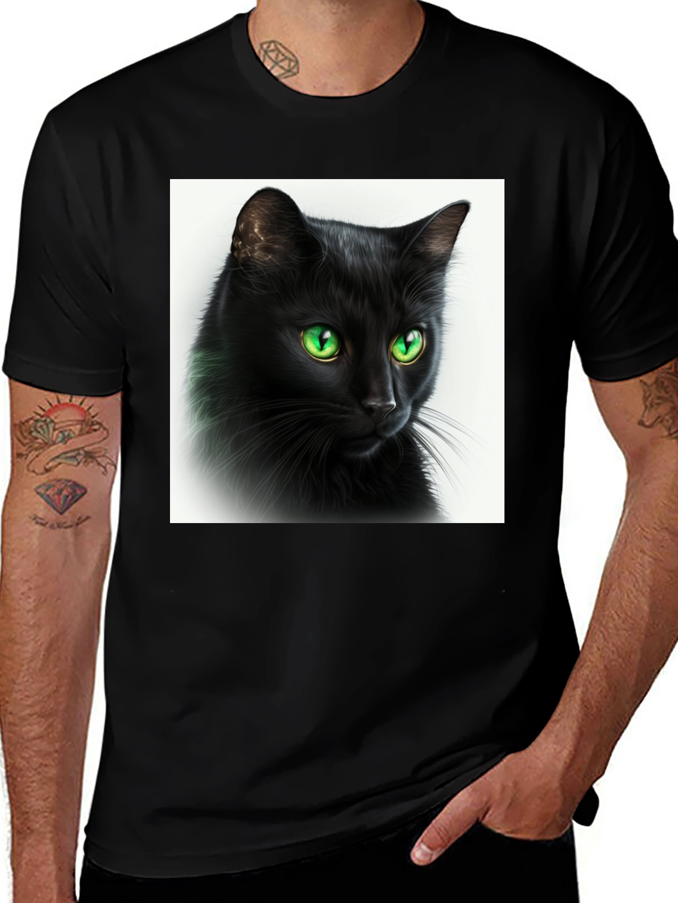 Variant 16 of Black Cat Graphic Tee - Soft Cotton Comfort