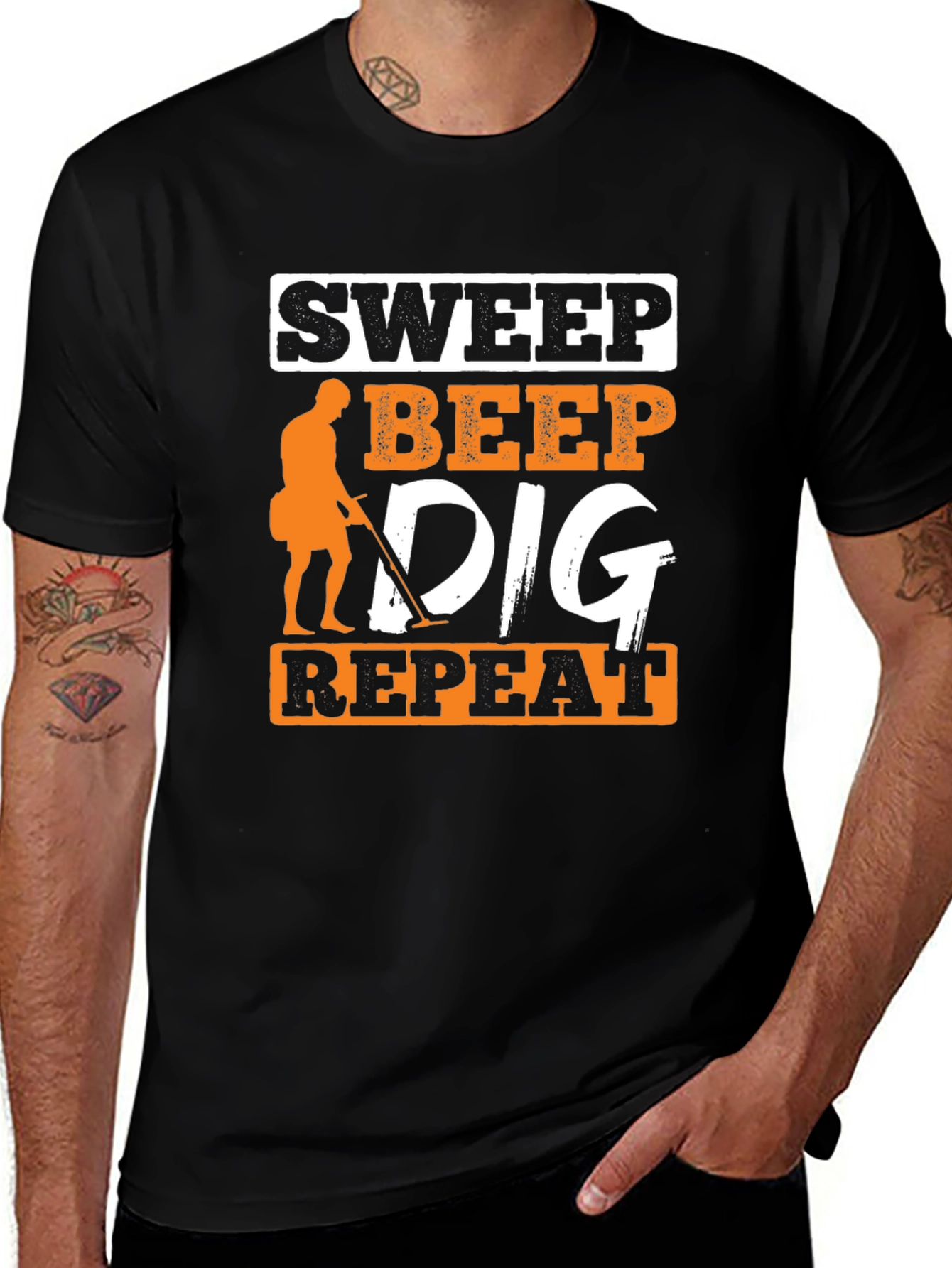 Variant 5 of Sweep Beep Dig Repeat Black T-Shirt