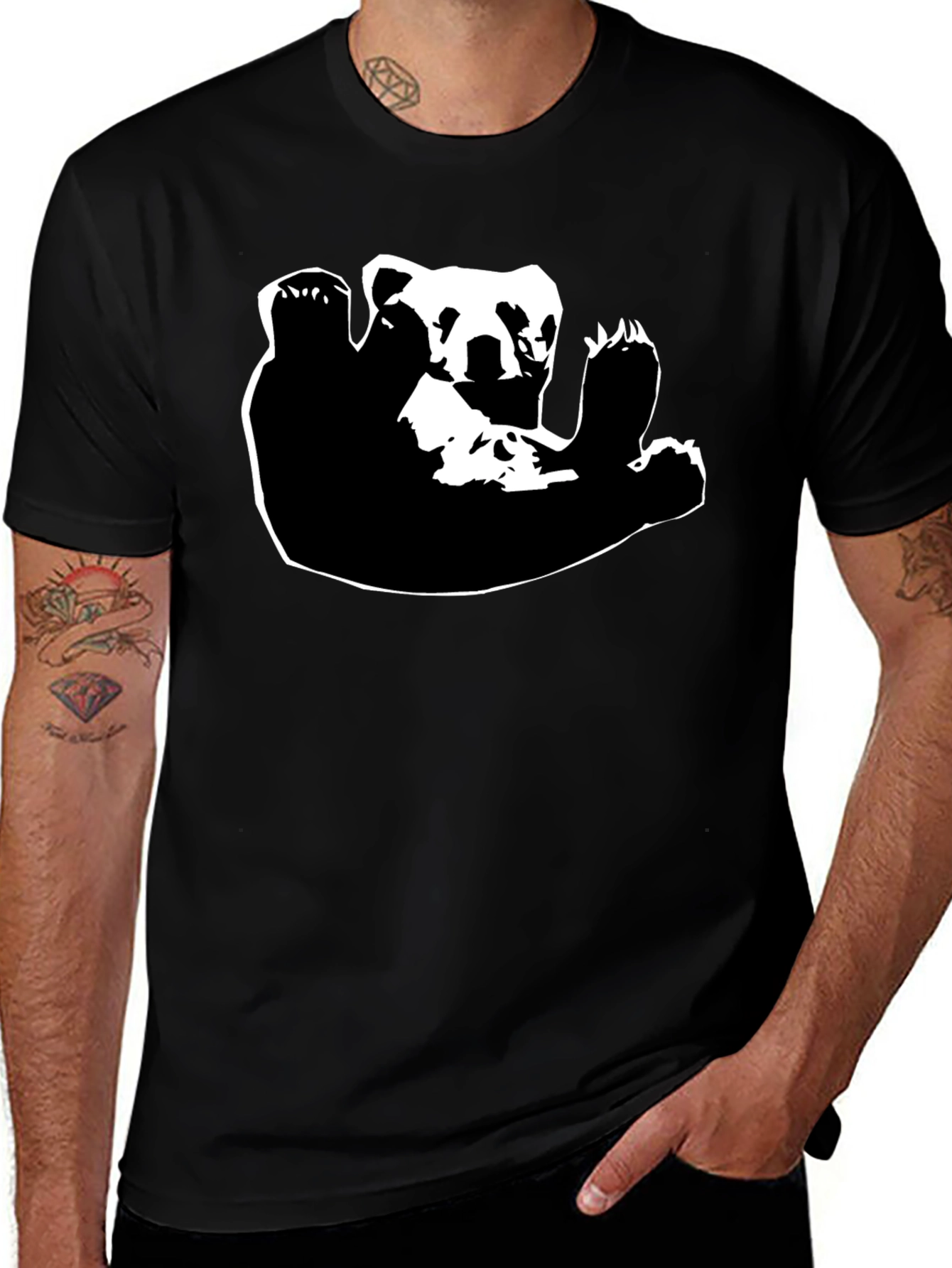Variant 24 of Cool Bear Graphic Black T-Shirt