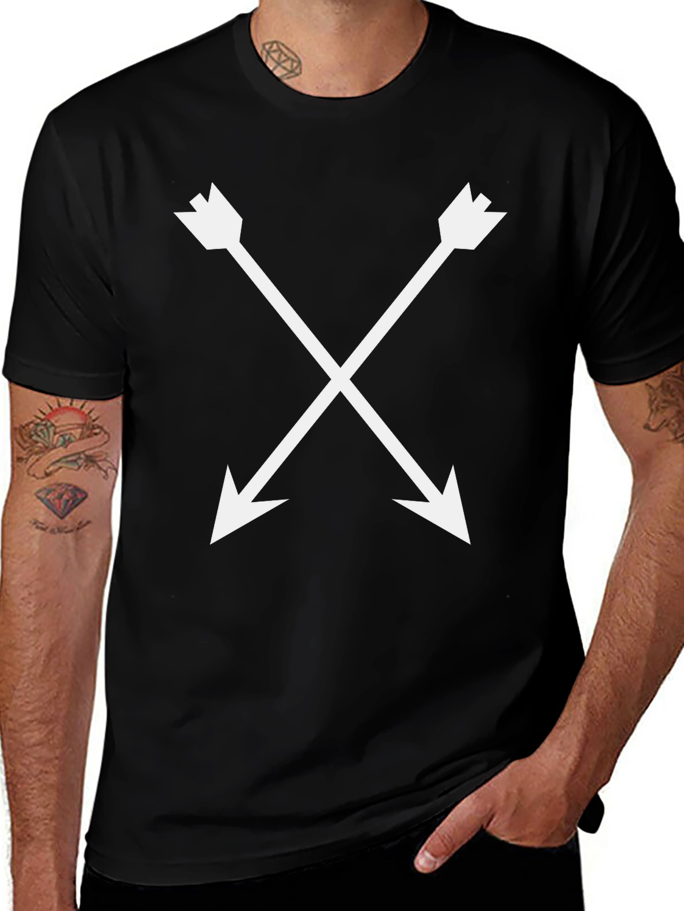 Variant 22 of Arrow Cross Graphic Black T-Shirt