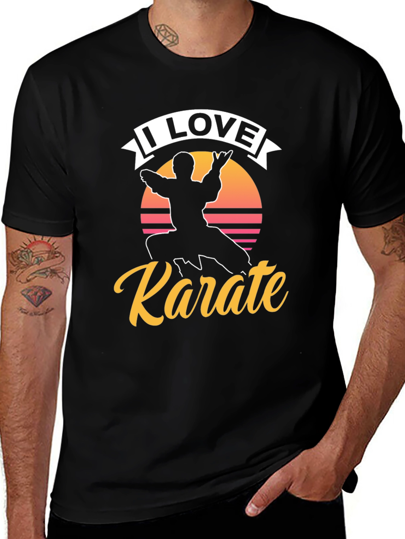 Variant 4 of I Love Karate Graphic Tee - Martial Arts Shirt