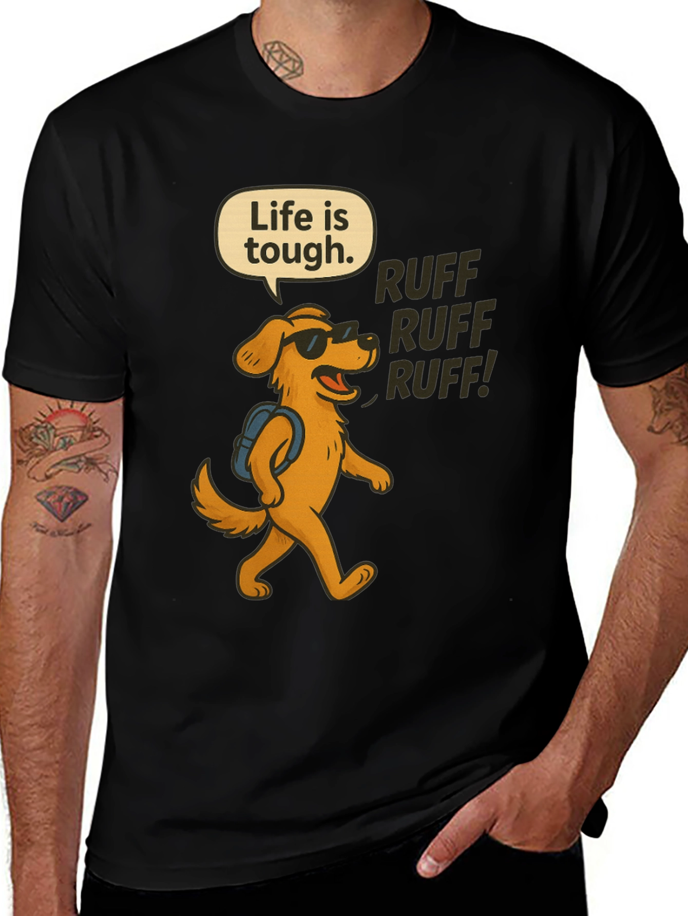 Variant 9 of Life is Tough Dog T-Shirt