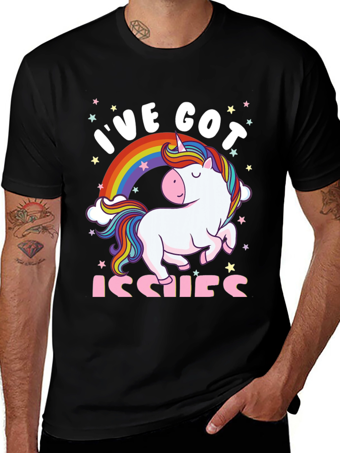 Variant 15 of I've Got Issues Unicorn Rainbow Graphic Tee