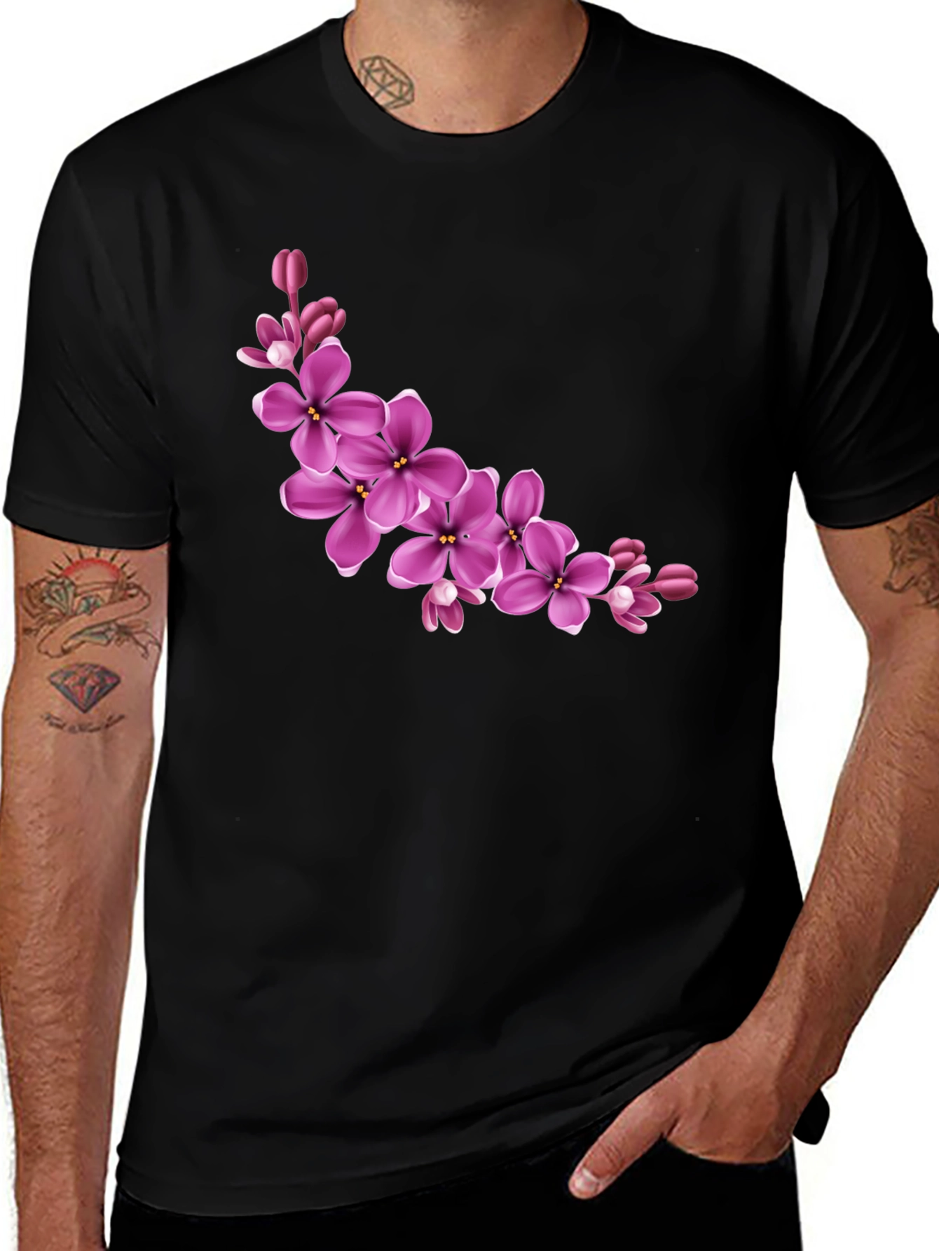 Variant 20 of Floral Graphic Black T-Shirt