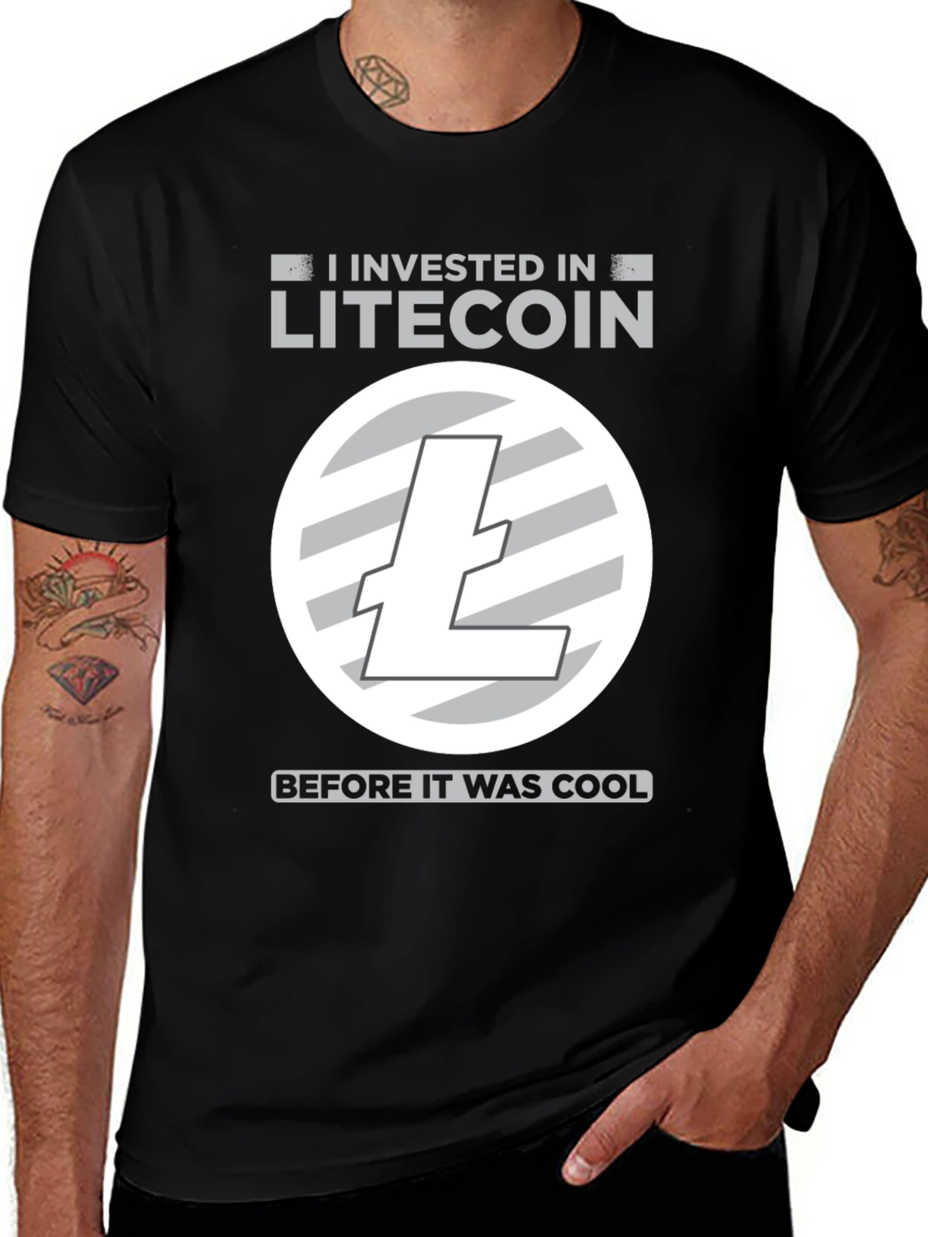 Litecoin Investor Black T-Shirt Cryptocurrency Apparel