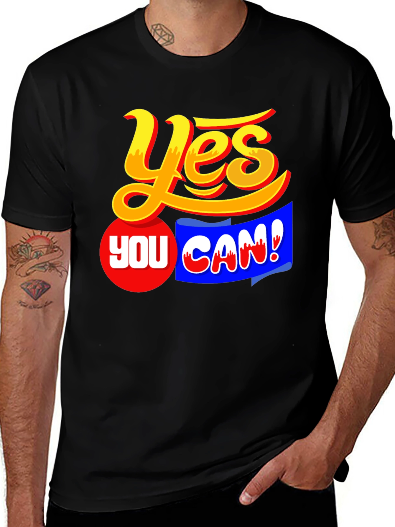 Variant 30 of Yes You Can! Graphic T-Shirt Motivation Black