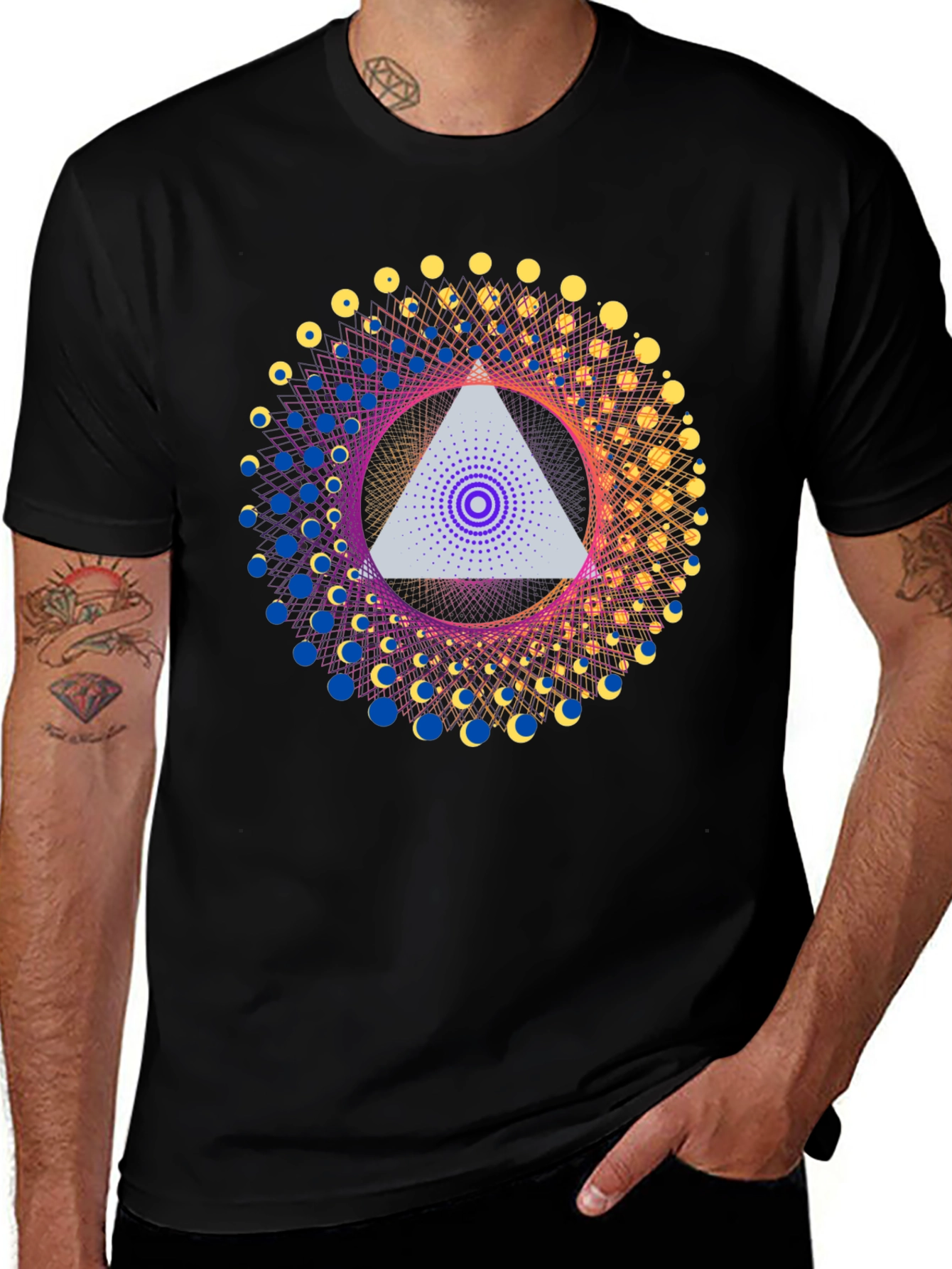 Variant 2 of Geometric Design T-Shirt - Abstract Triangle Print