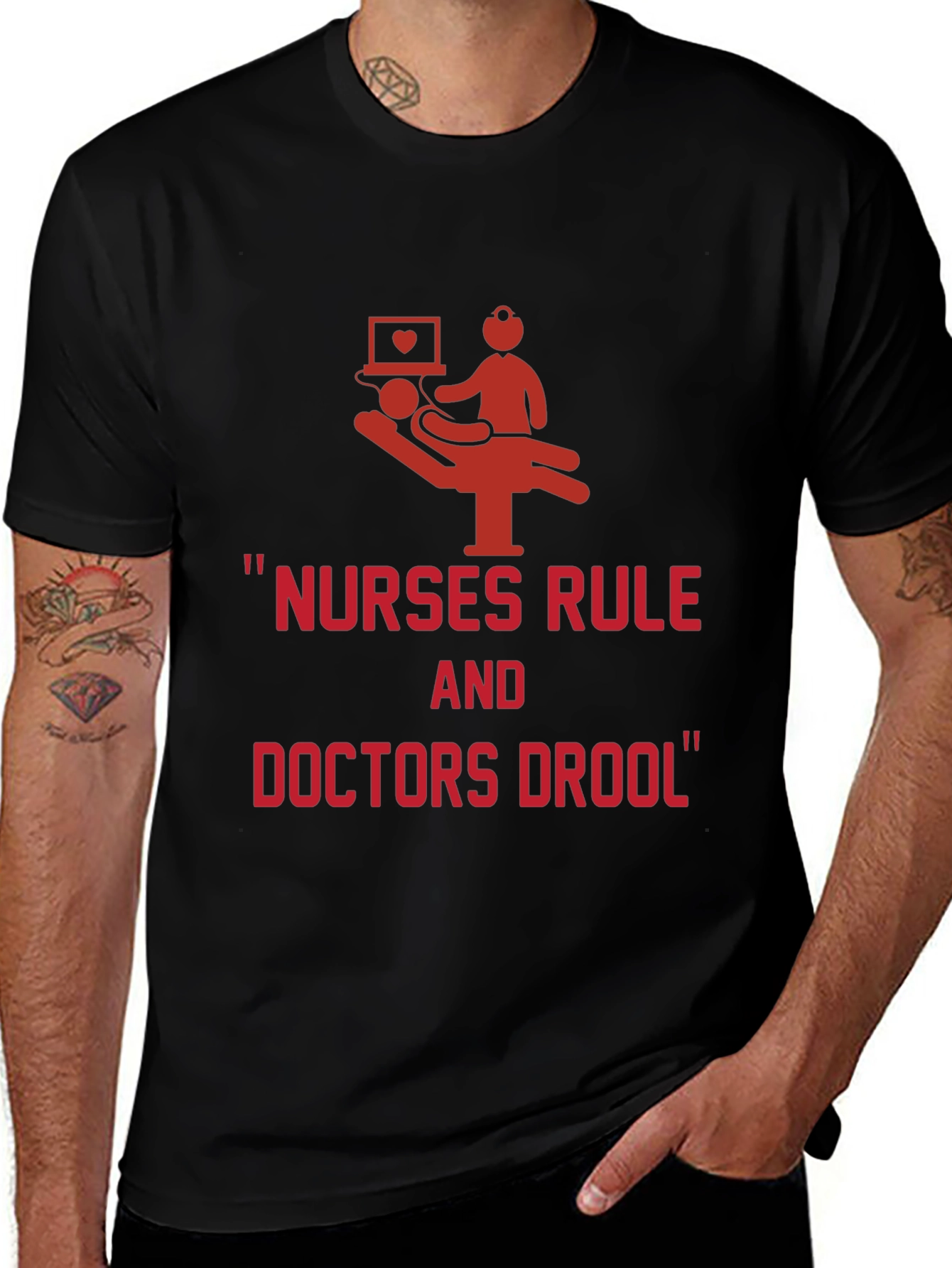 Variant 17 of Nurses Rule Doctors Drool Graphic Tee