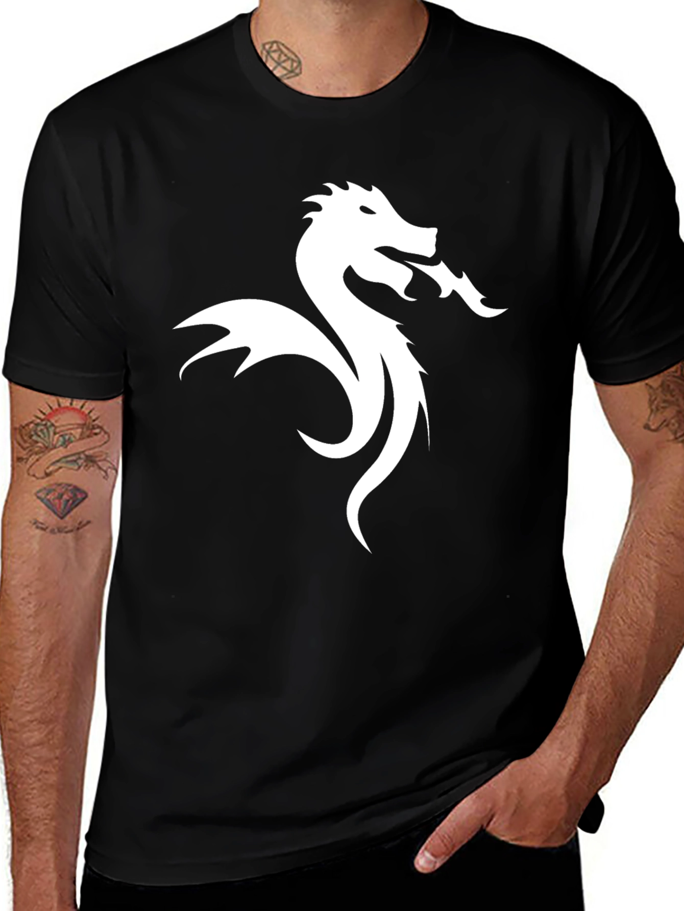 Variant 5 of Dragon Graphic Black T-Shirt