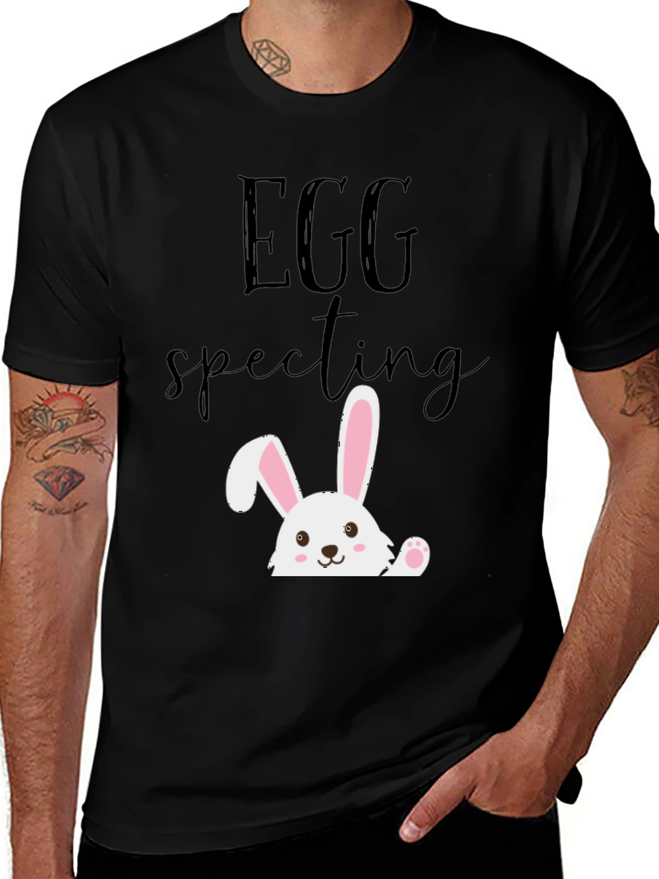 Variant 20 of Eggspecting Easter Bunny T-Shirt - Funny Pregnancy Tee
