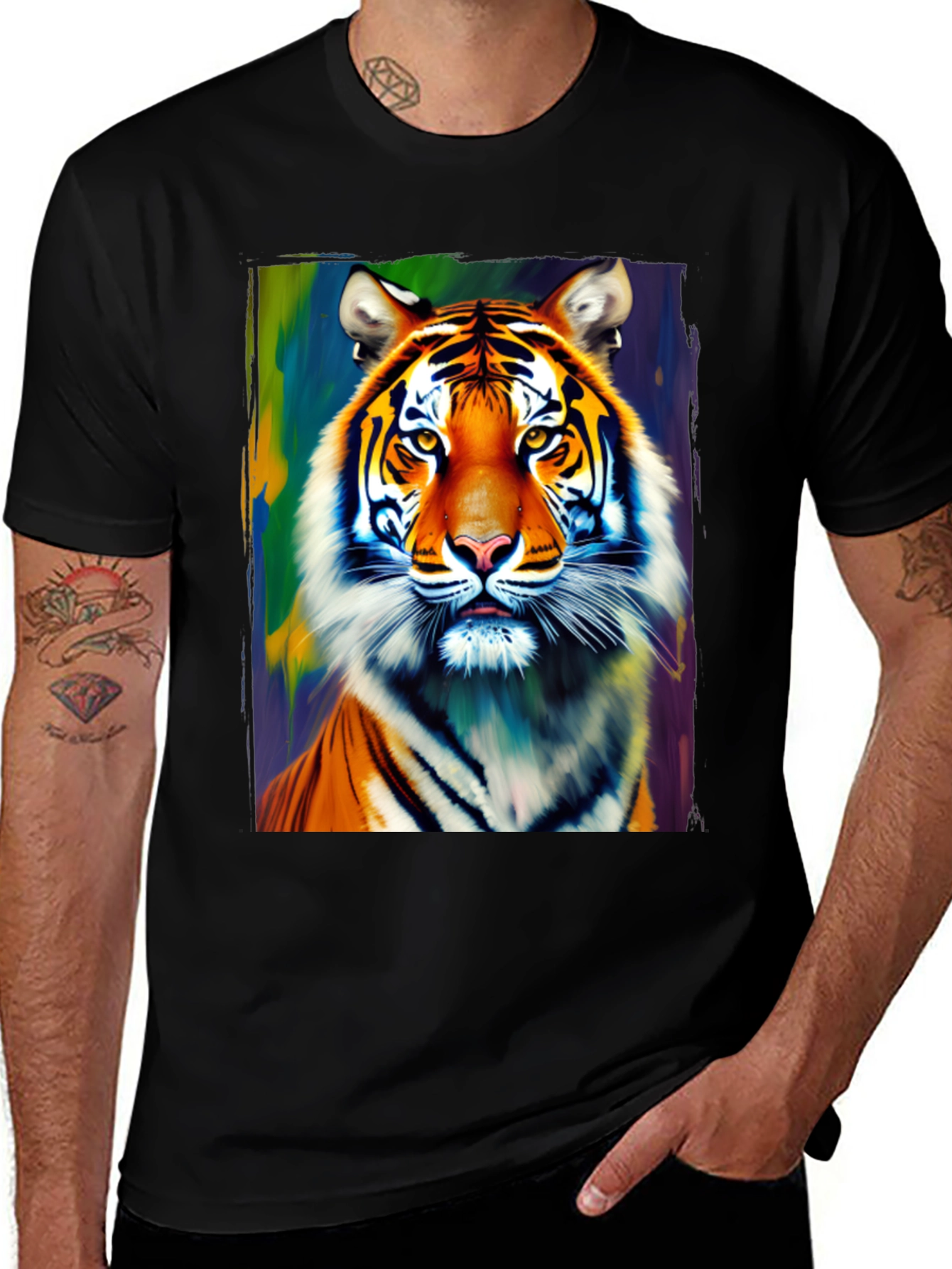 Variant 28 of Tiger Graphic Tee - Vivid Animal Print Shirt