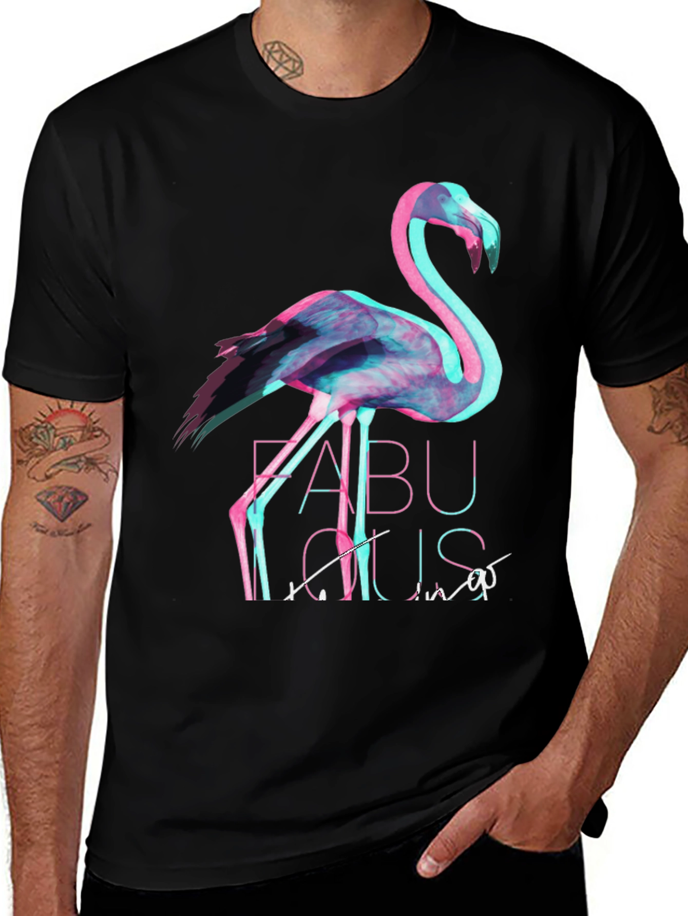Variant 29 of Flamingo Fabulous Graphic Tee - Black T-Shirt