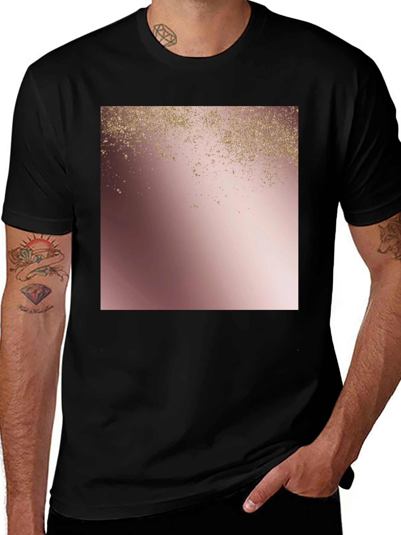 Variant 4 of Rose Gold Glitter Ombre Graphic Tee