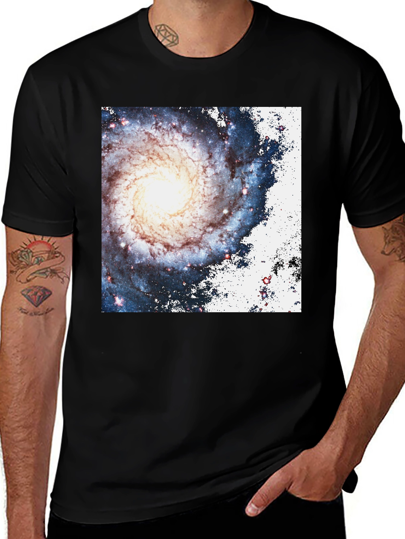 Variant 17 of Galaxy Print Black T-Shirt