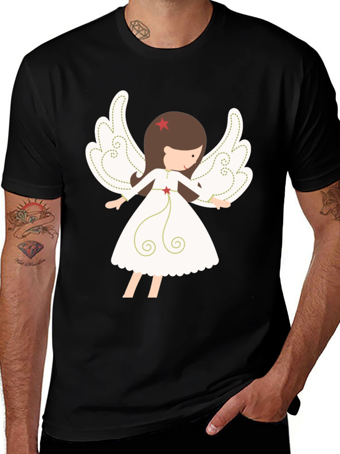 Variant 11 of Angel Graphic Tee - Stylish Christmas Apparel