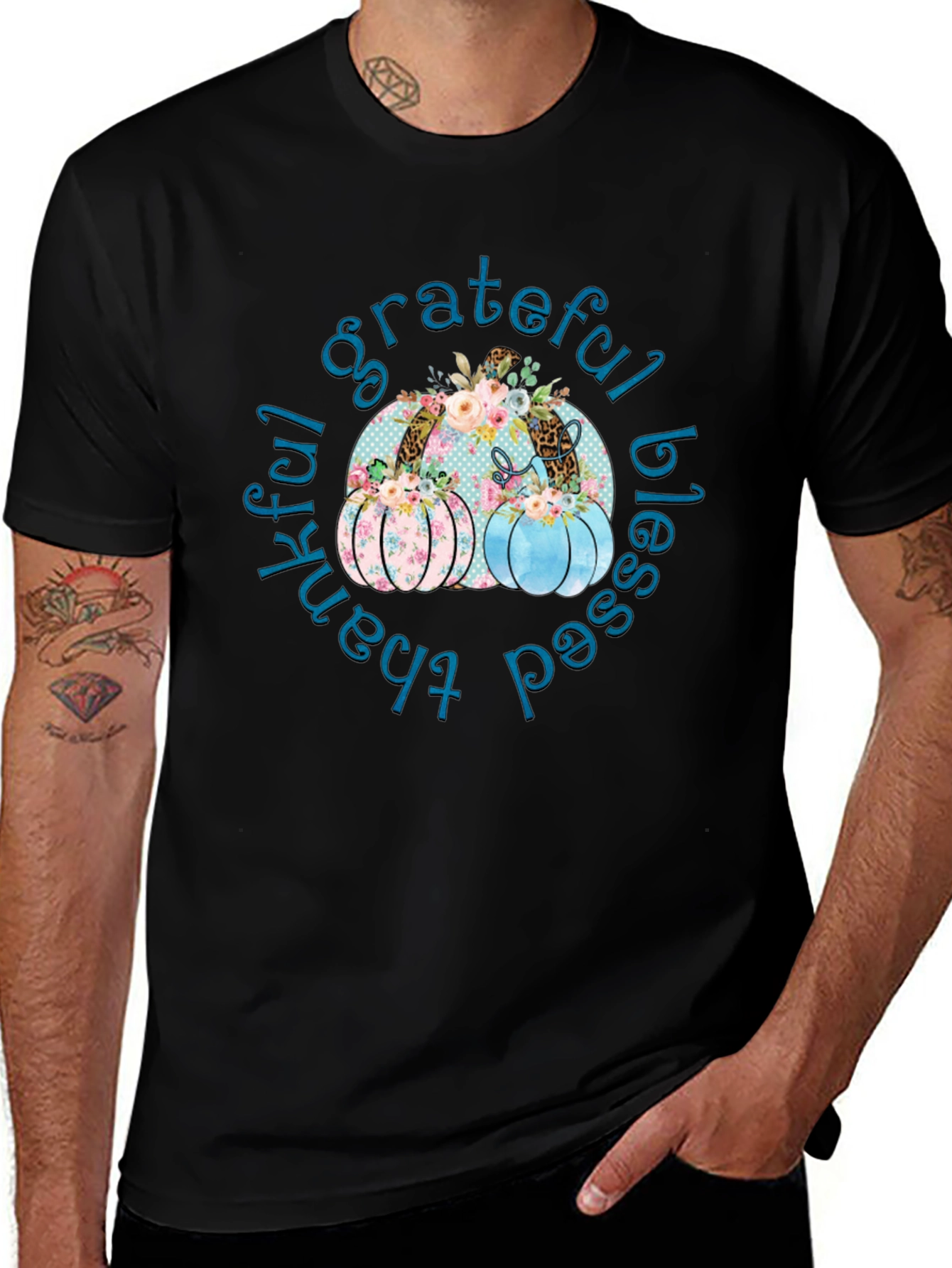 Variant 10 of Grateful Blessed Thankful Pumpkin T-Shirt