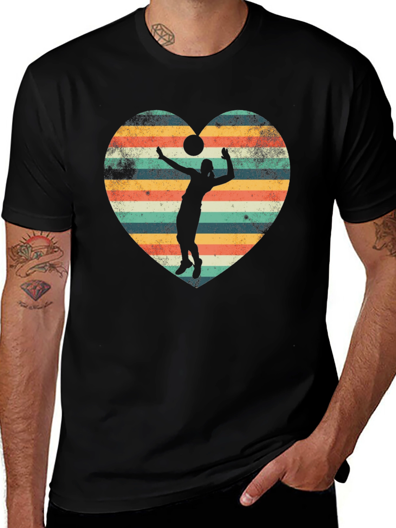 Variant 20 of Volleyball Heart T-Shirt - Retro Style