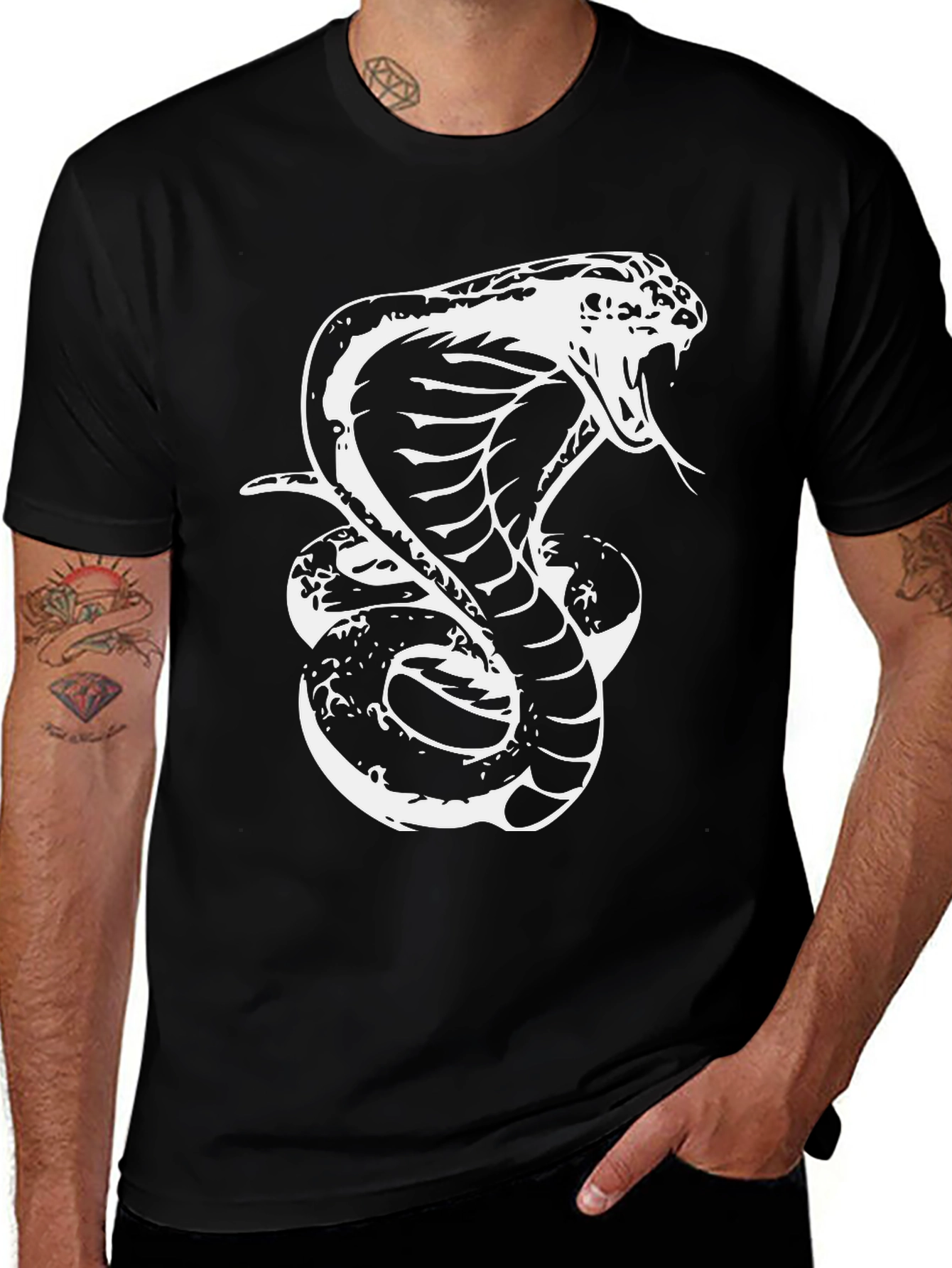 Cobra Graphic Tee - Black Snake Design